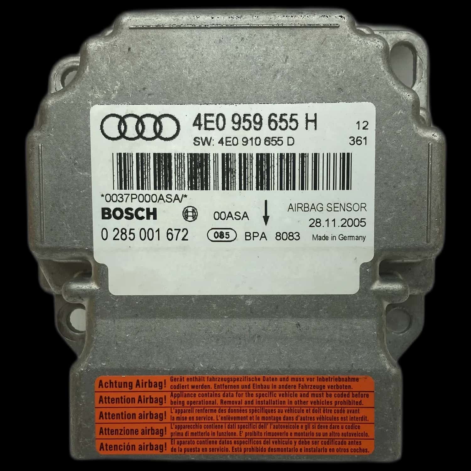 Naprawa sterownika poduszek powietrznych Audi S8 D3
