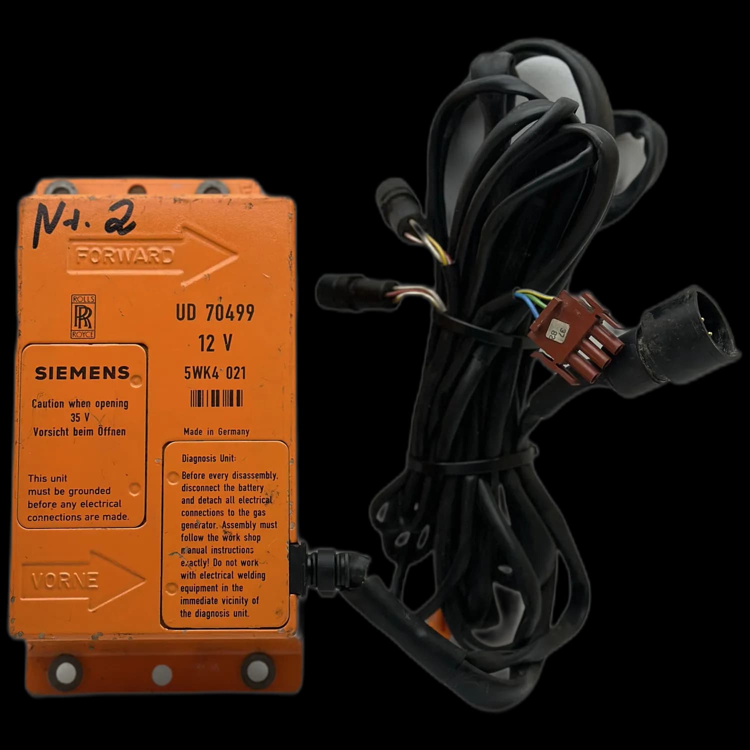 Sterownik poduszek powietrznych UD70499, Etykieta
