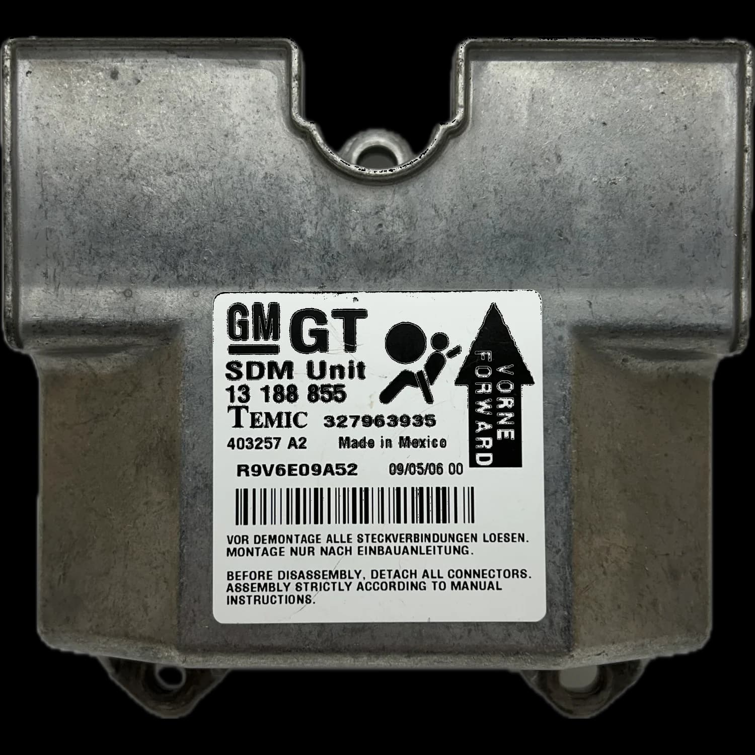 Sterownik poduszek powietrznych 13188855, Etykieta