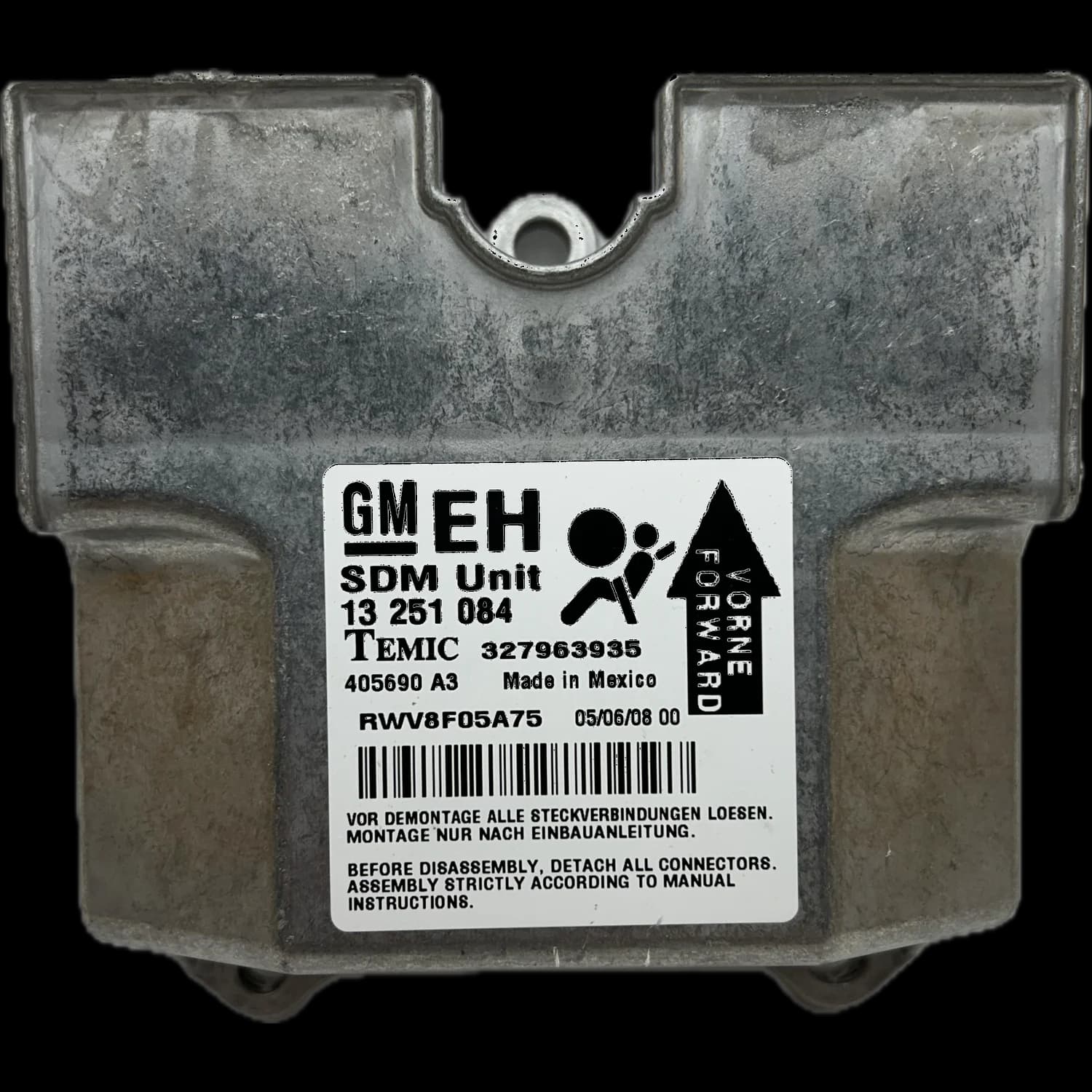 Sterownik poduszek powietrznych 13 251 084 EH, Etykieta