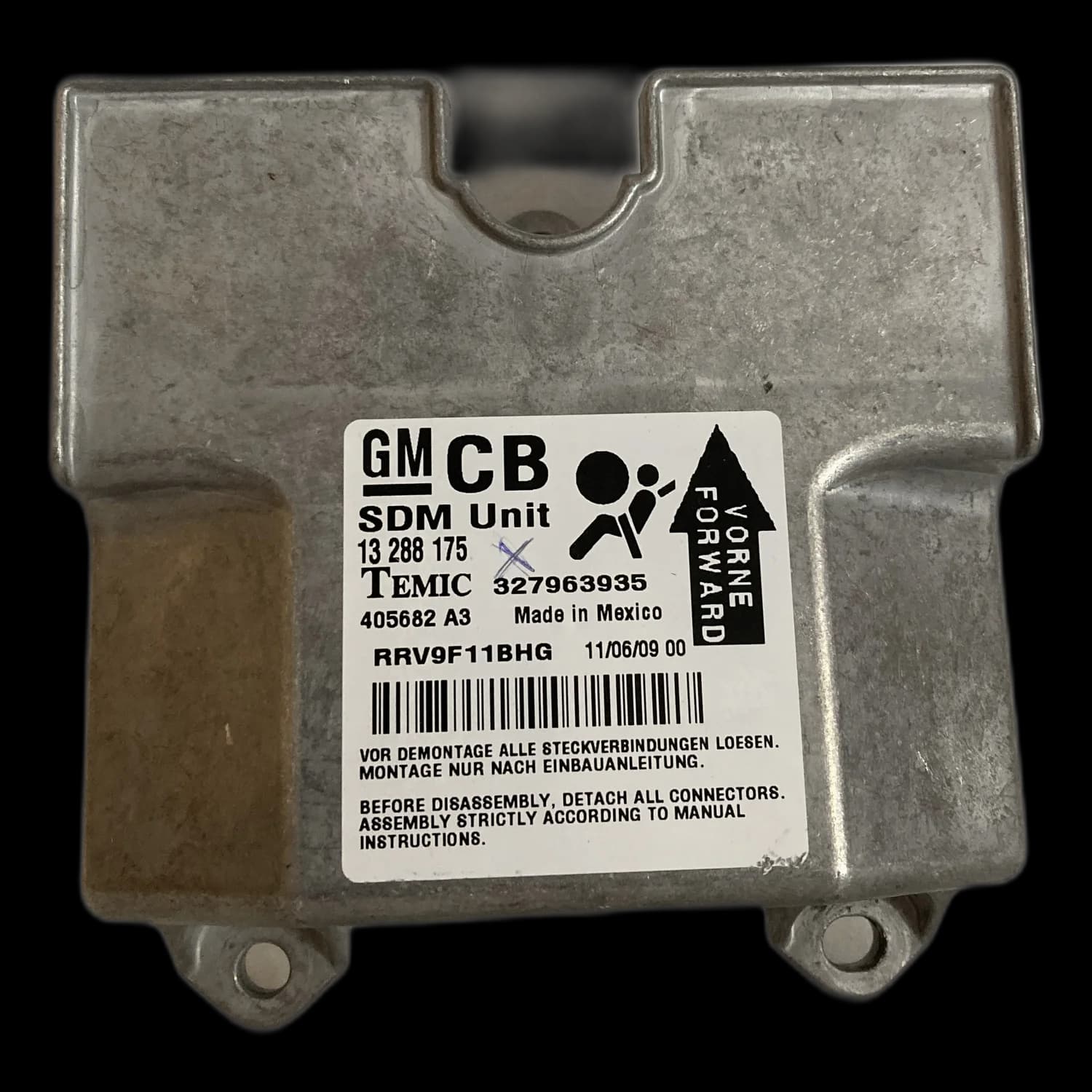 Sterownik poduszek powietrznych 13288175, Etykieta