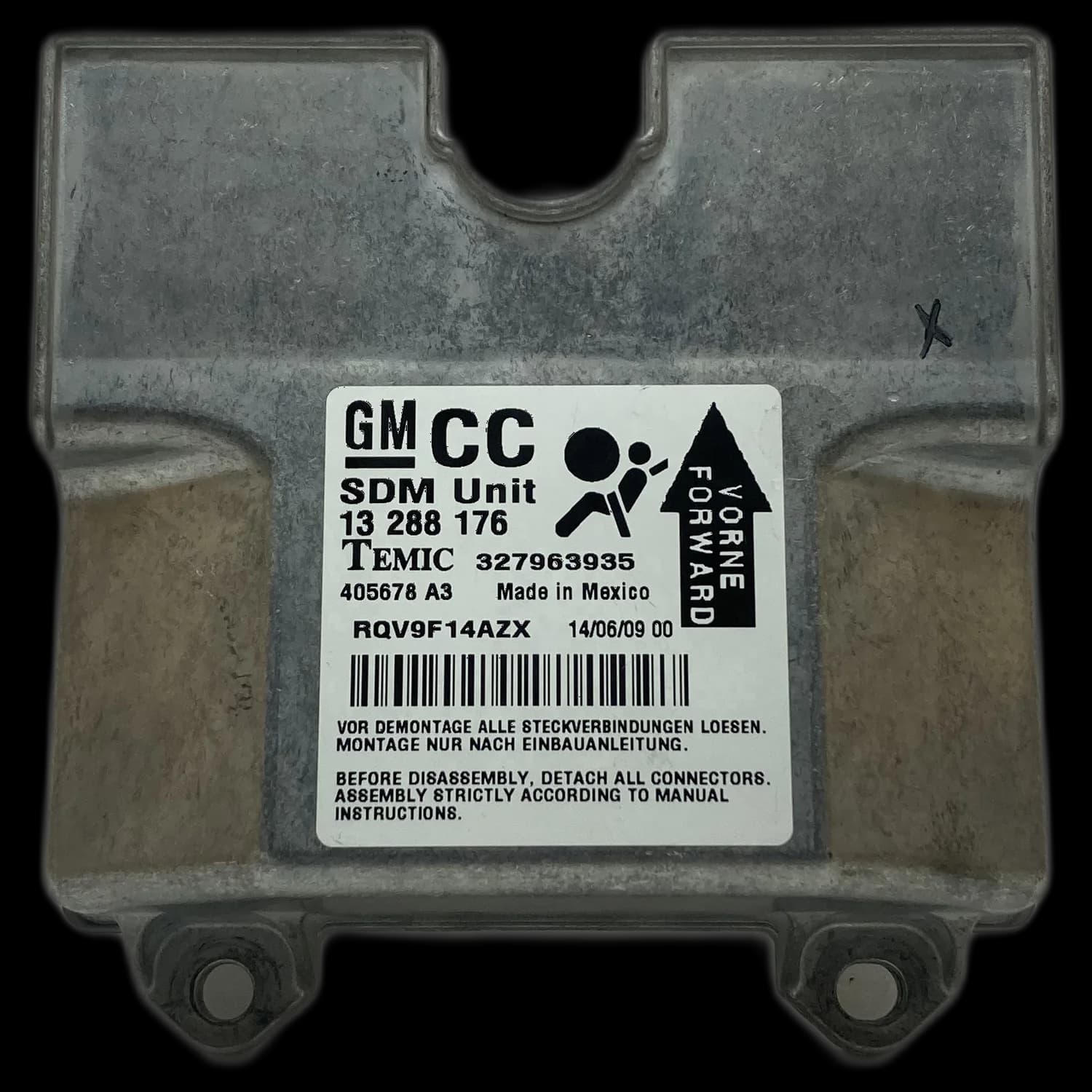Sterownik poduszek powietrznych 13 288 176 CC, Etykieta