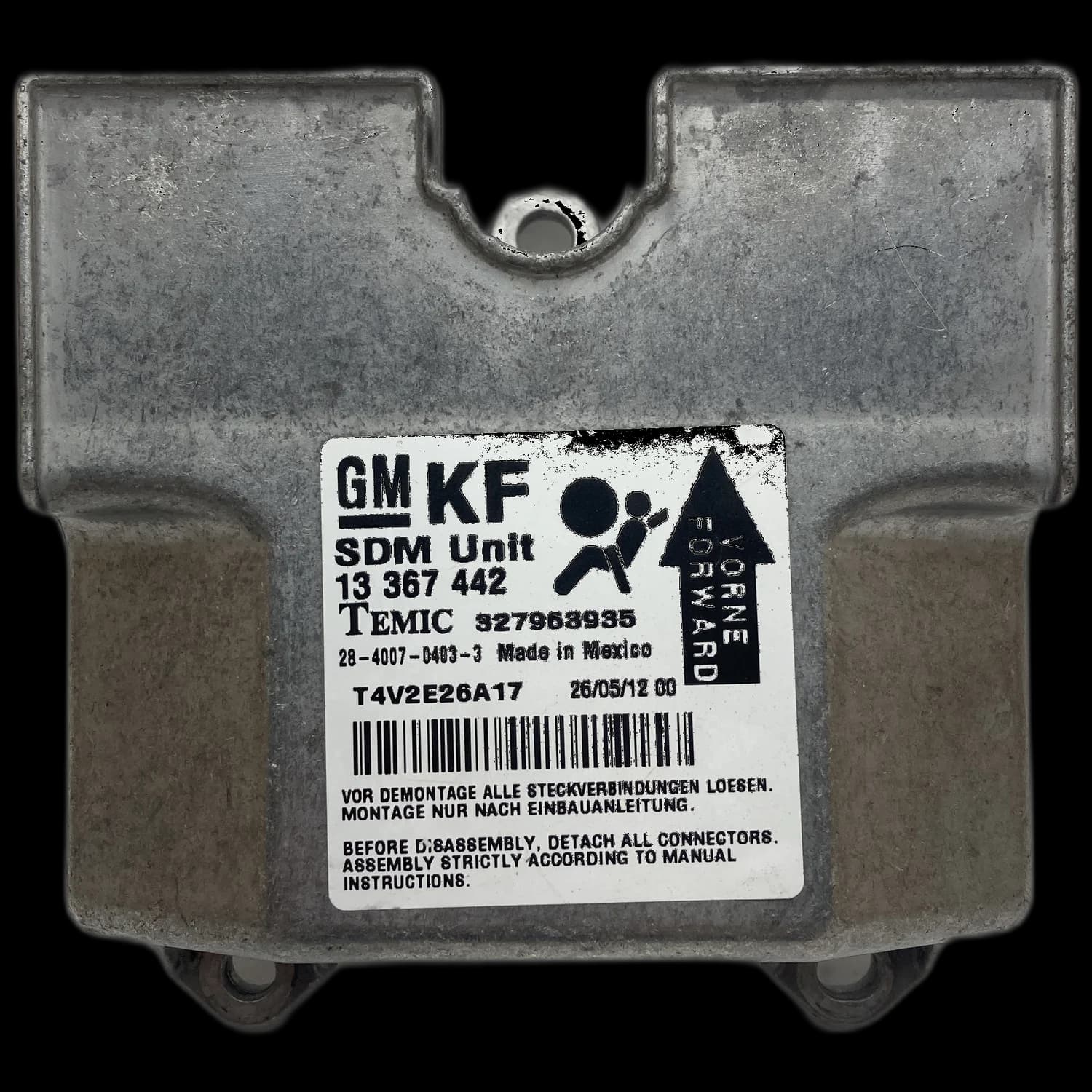 Sterownik poduszek powietrznych 13 367 442 KF, Etykieta