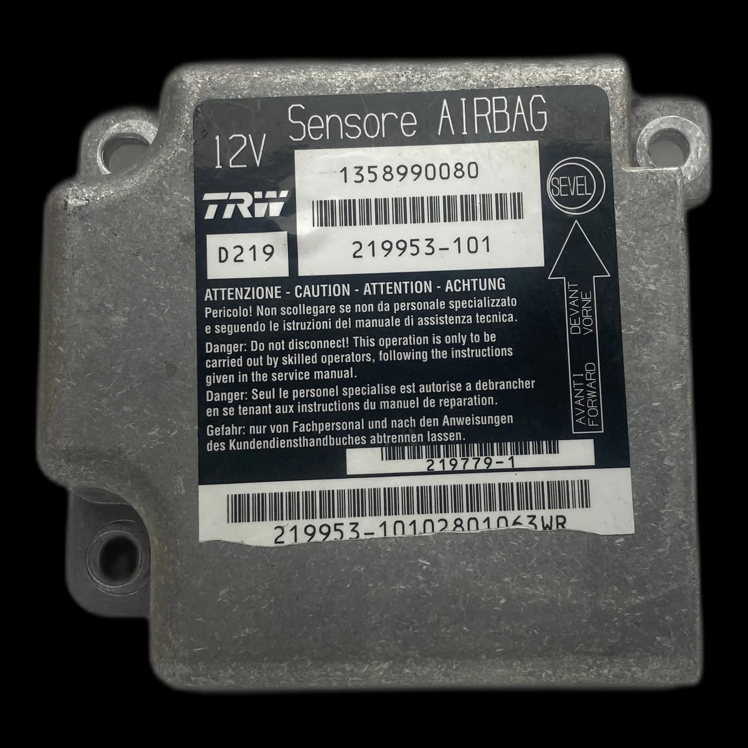 Sterownik poduszek powietrznych 01358990080, Etykieta