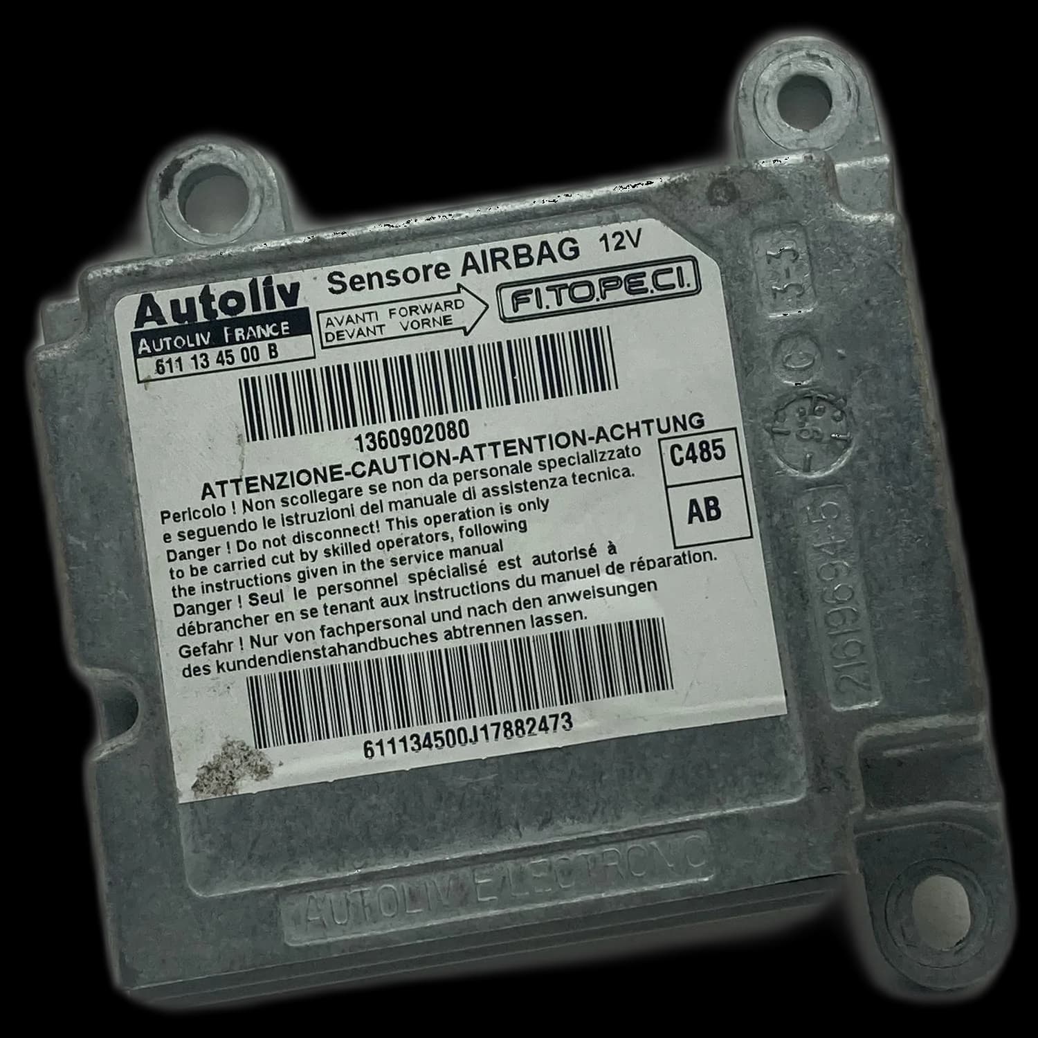 Sterownik poduszek powietrznych 1360902080, Etykieta