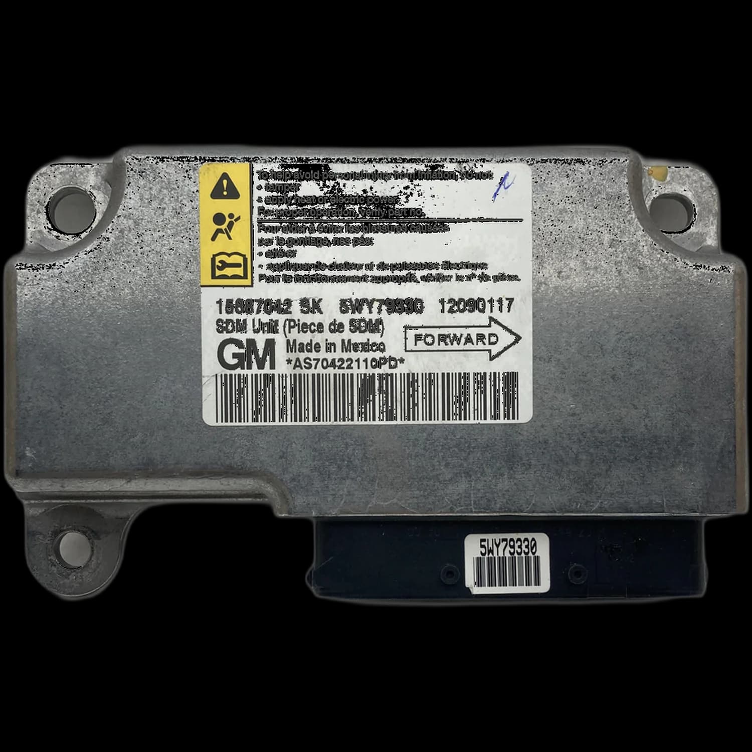 Sterownik poduszek powietrznych 15887042 SK, Etykieta