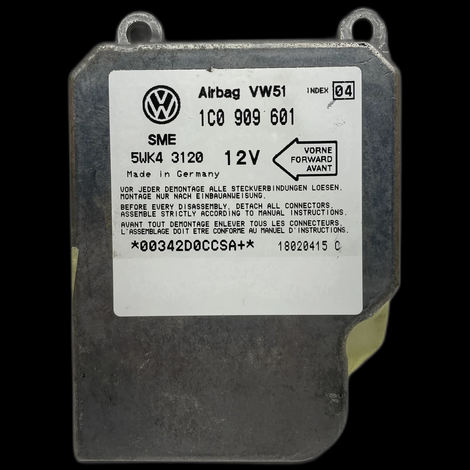 Sterownik poduszek powietrznych 1C0 909 601, Etykieta