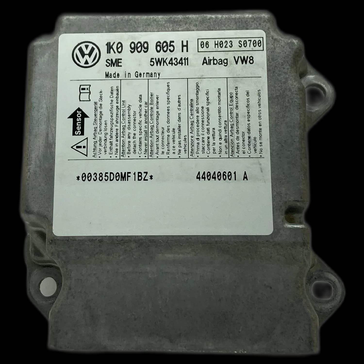 Sterownik poduszek powietrznych 1K0909605H, Etykieta