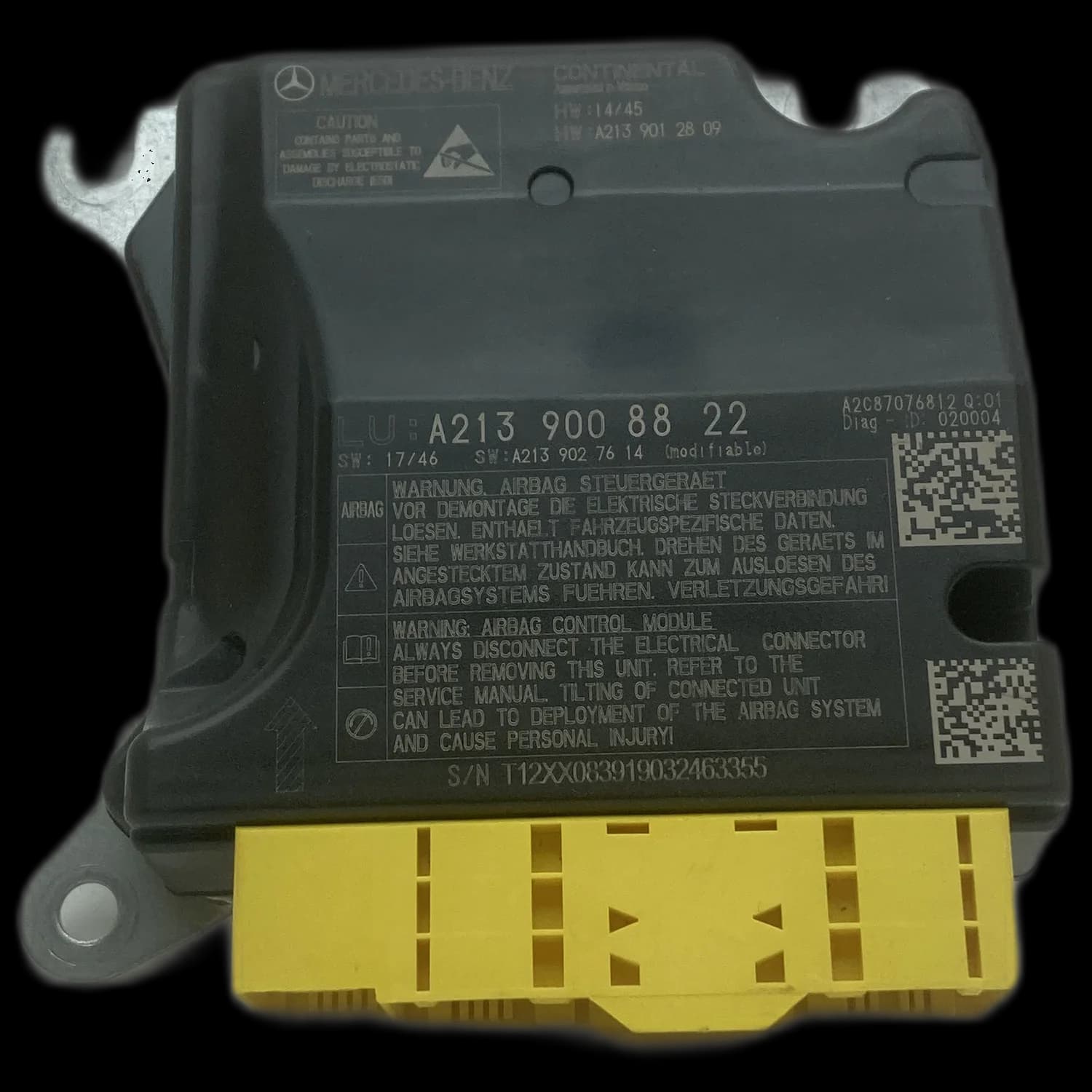 Sterownik poduszek powietrznych A213 900 88 22, Etykieta