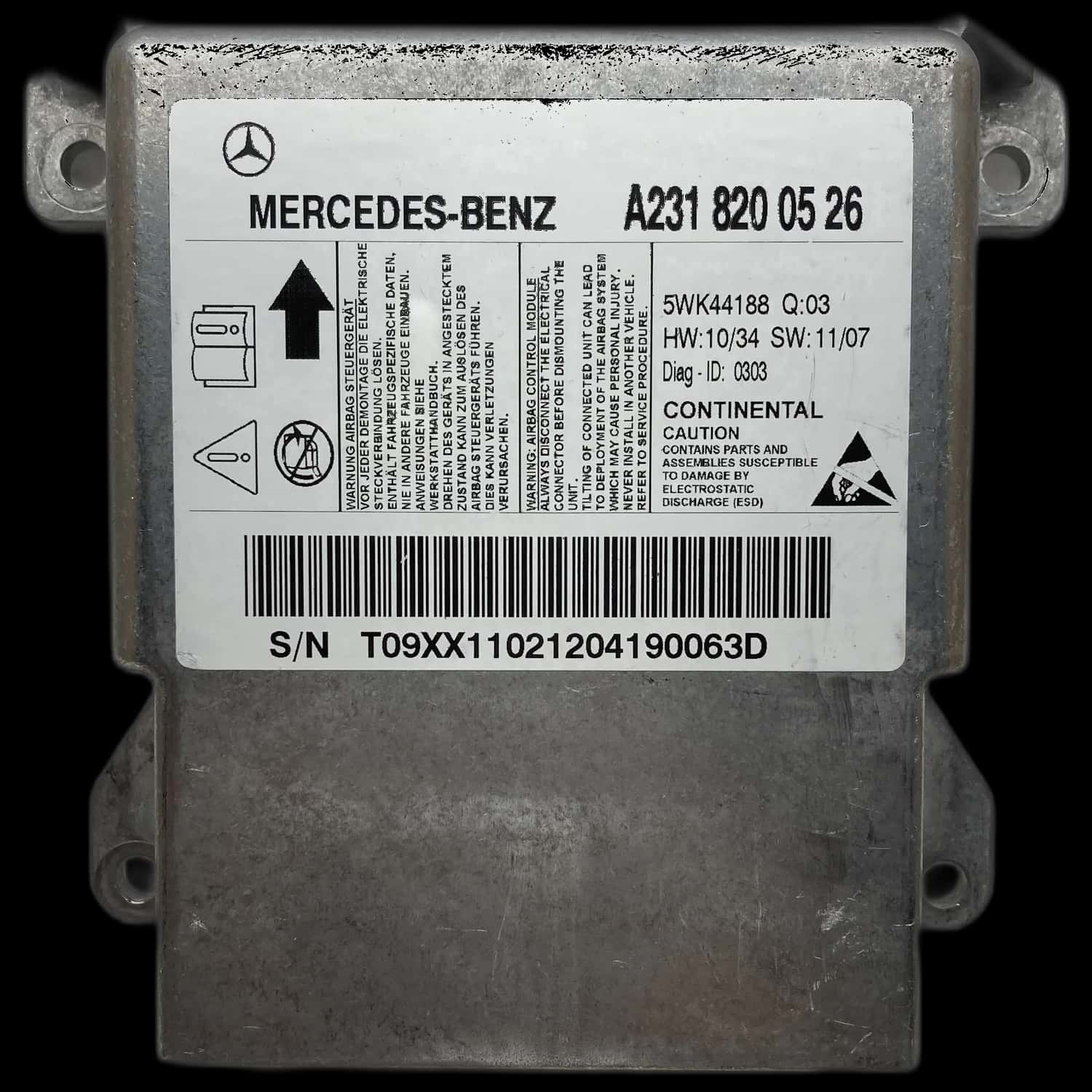 Mercedes-Benz SL-Klasse R231 Kabriolet Naprawa sterownika poduszek powietrznych