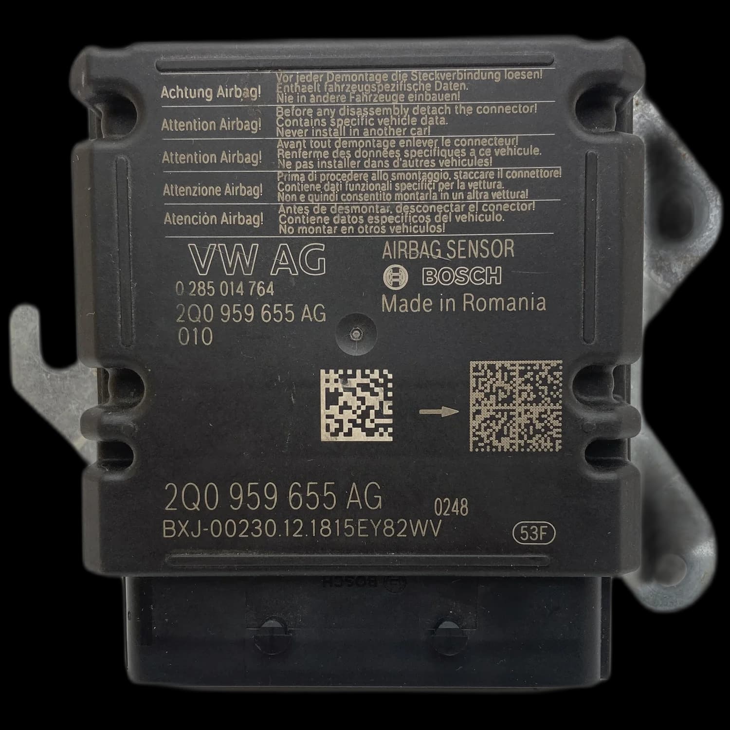 Sterownik poduszek powietrznych 2Q0 959 655 AG, Etykieta