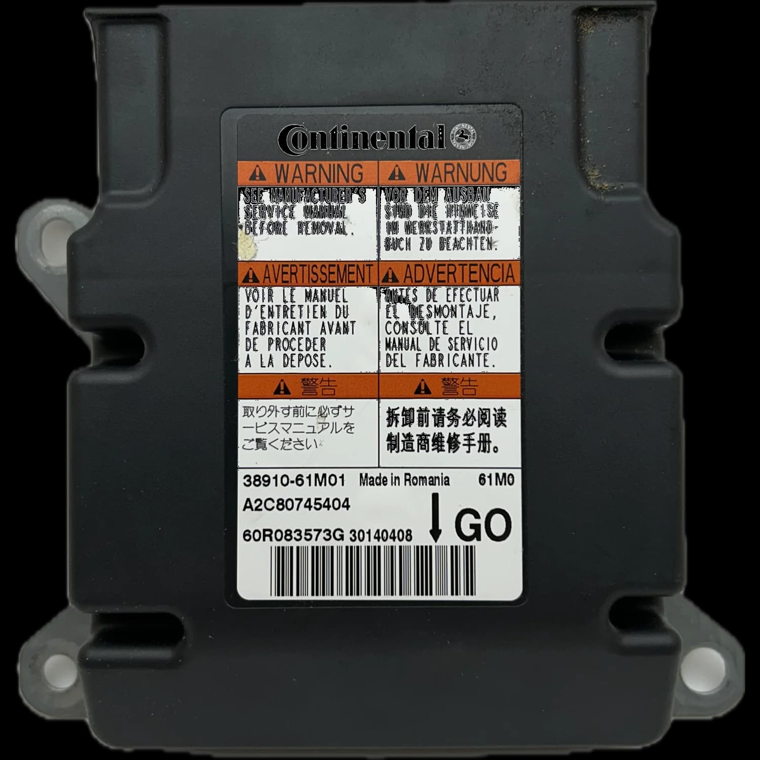 Sterownik poduszek powietrznych 38910-61M01, Etykieta