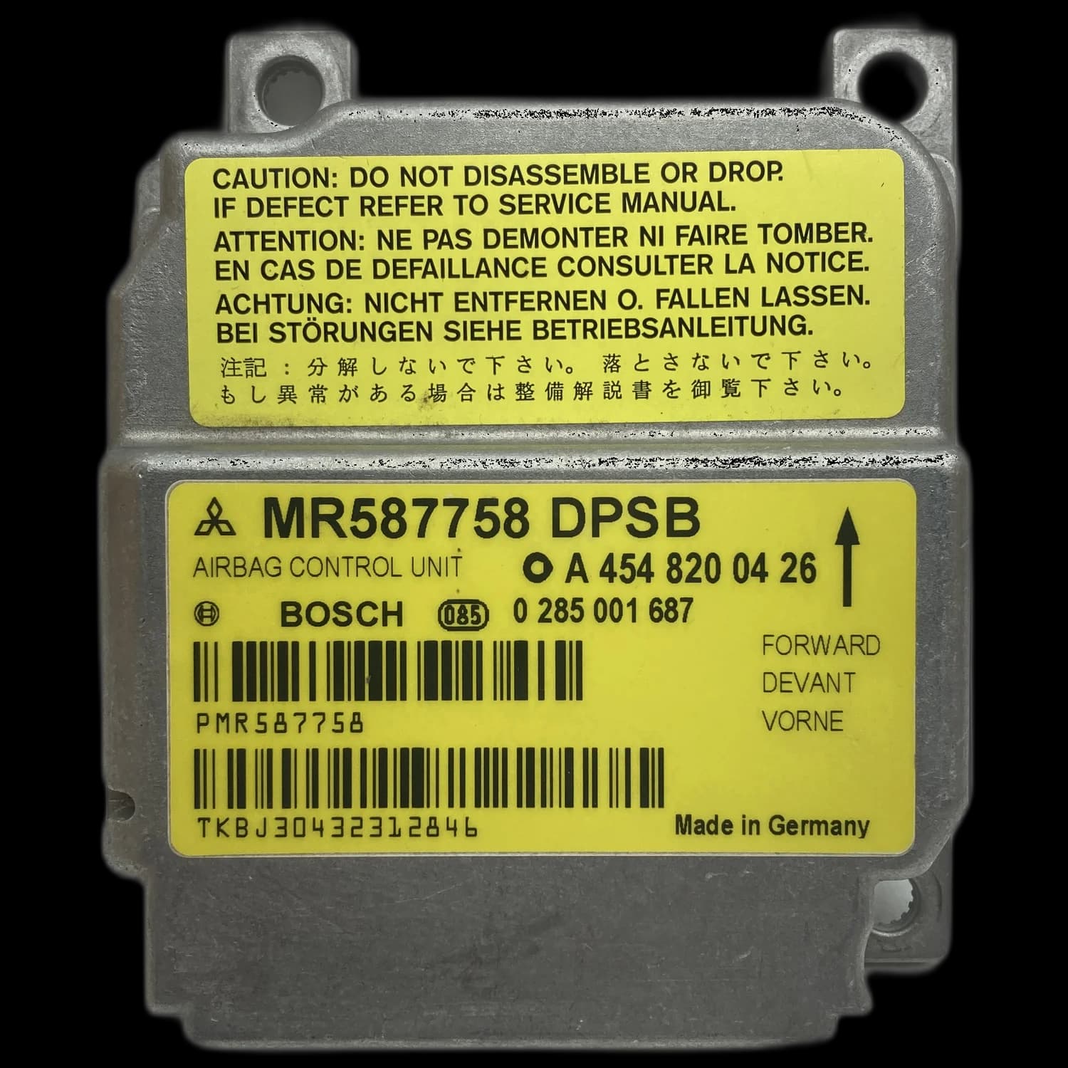 Sterownik poduszek powietrznych A 454 820 04 26, Etykieta