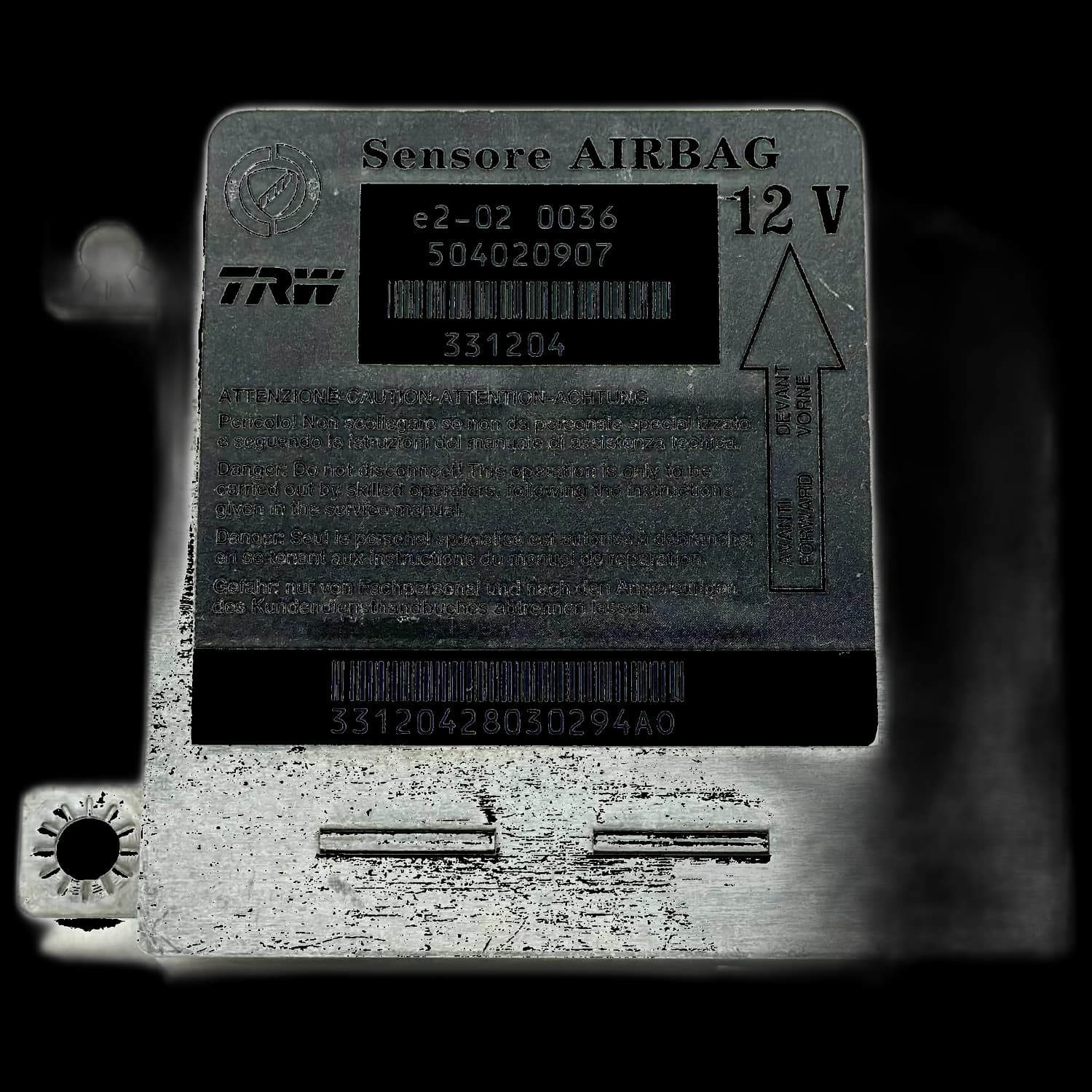 Sterownik poduszek powietrznych 504020907, Etykieta