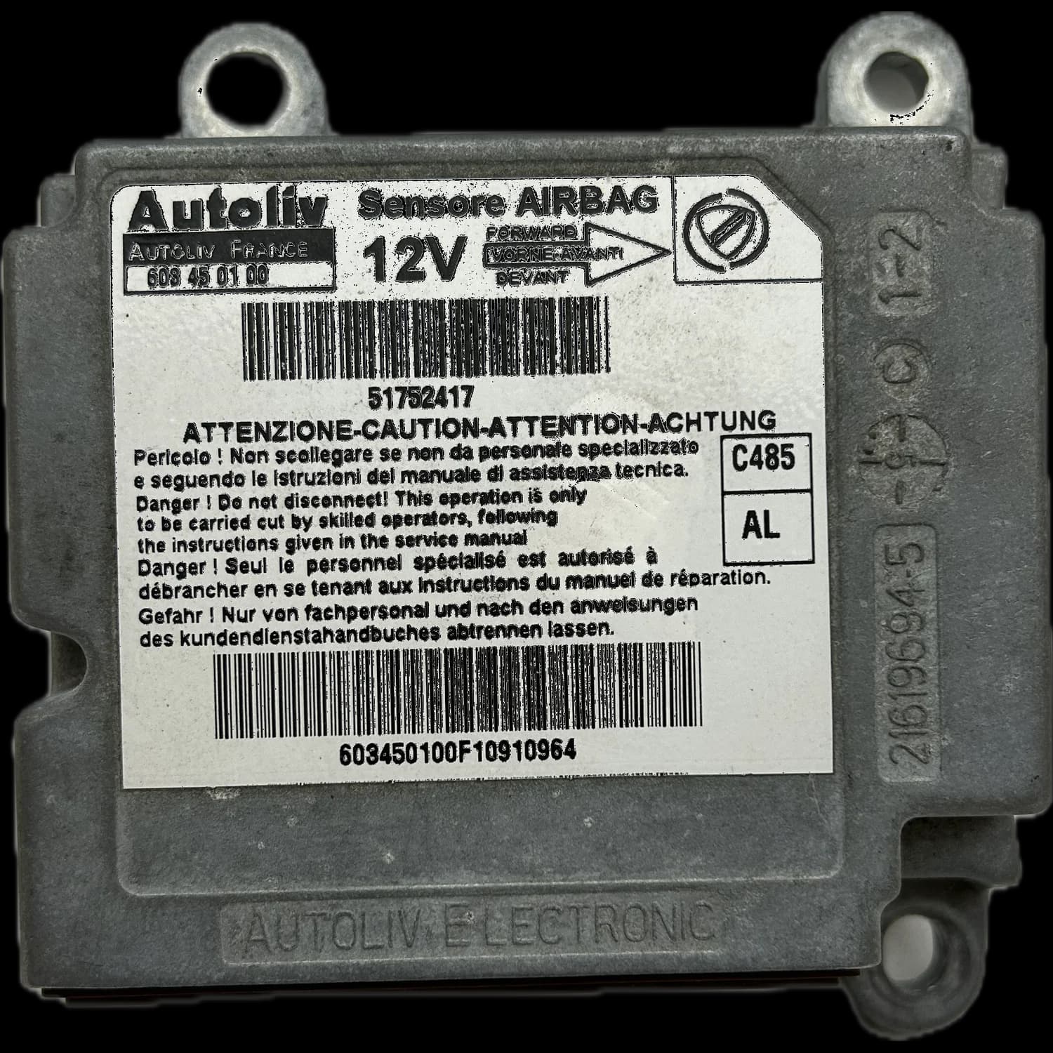 Sterownik poduszek powietrznych 51752417, Etykieta