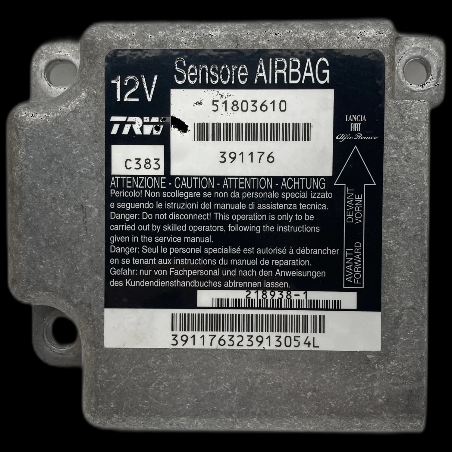 Sterownik poduszek powietrznych 51803610, Etykieta
