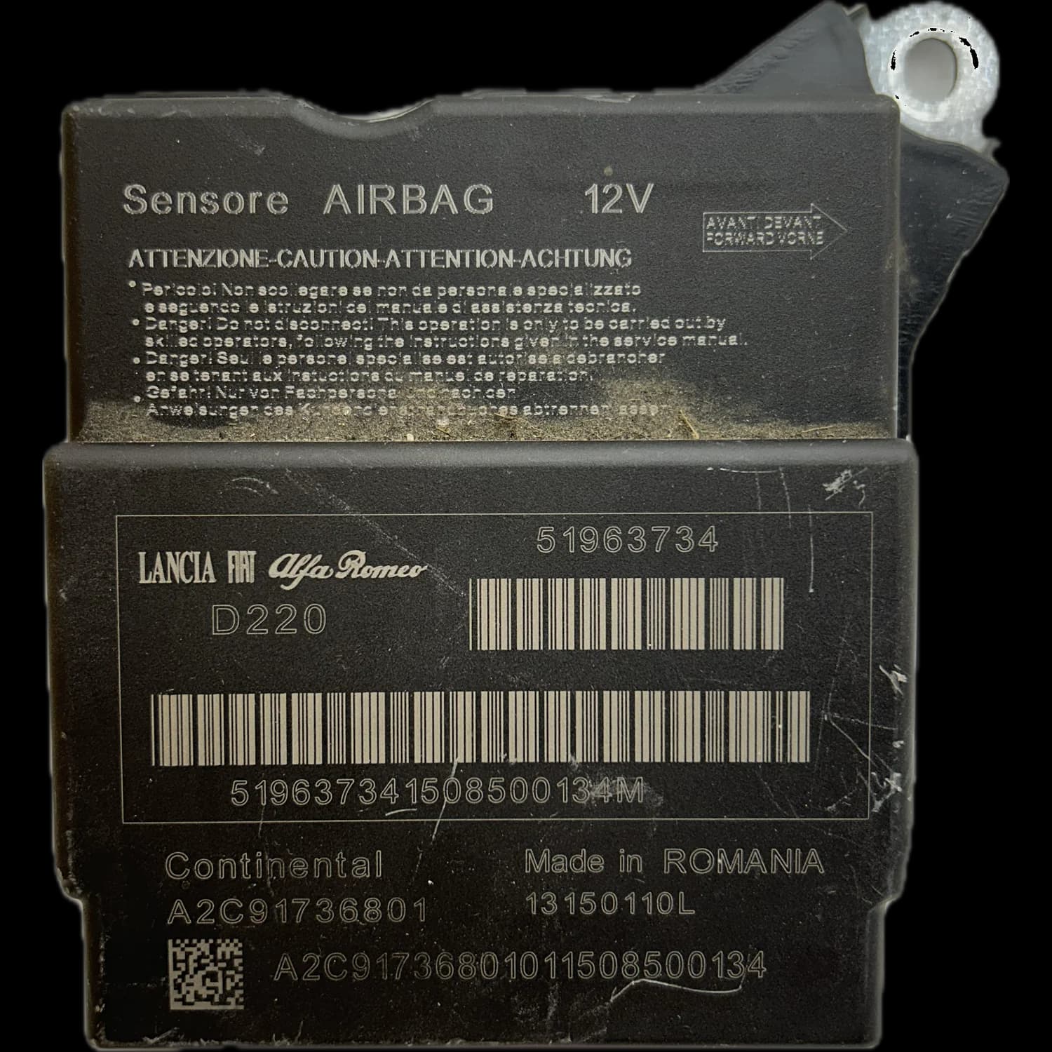 Sterownik poduszek powietrznych 51963734, Etykieta