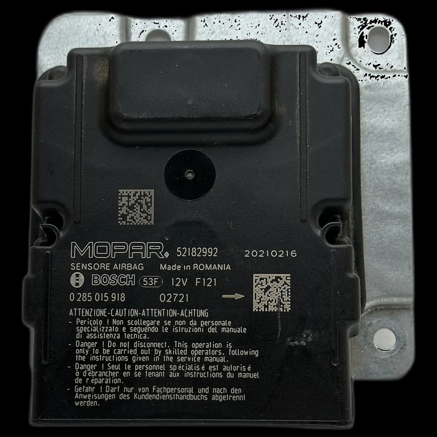 Sterownik poduszek powietrznych 52182992, Etykieta