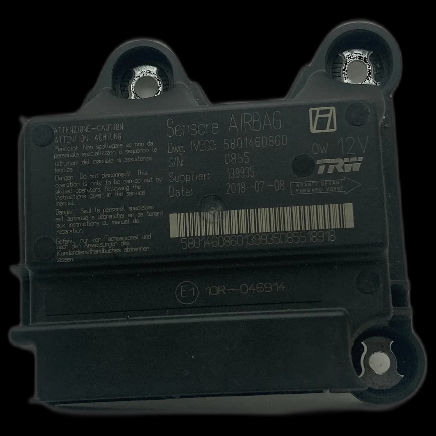 Sterownik poduszek powietrznych 5801460860, Etykieta