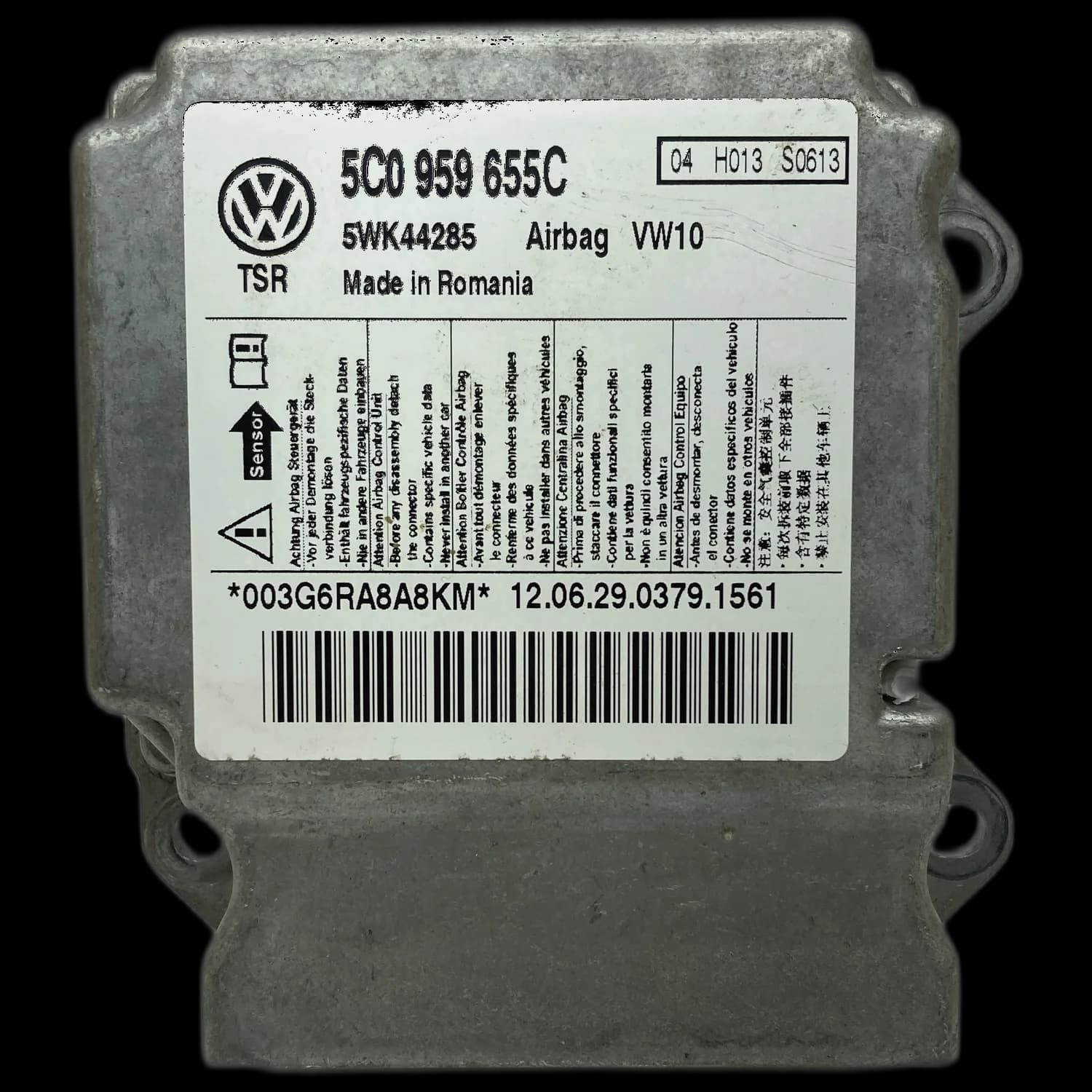 Sterownik poduszek powietrznych 5C0 959 655C, Etykieta