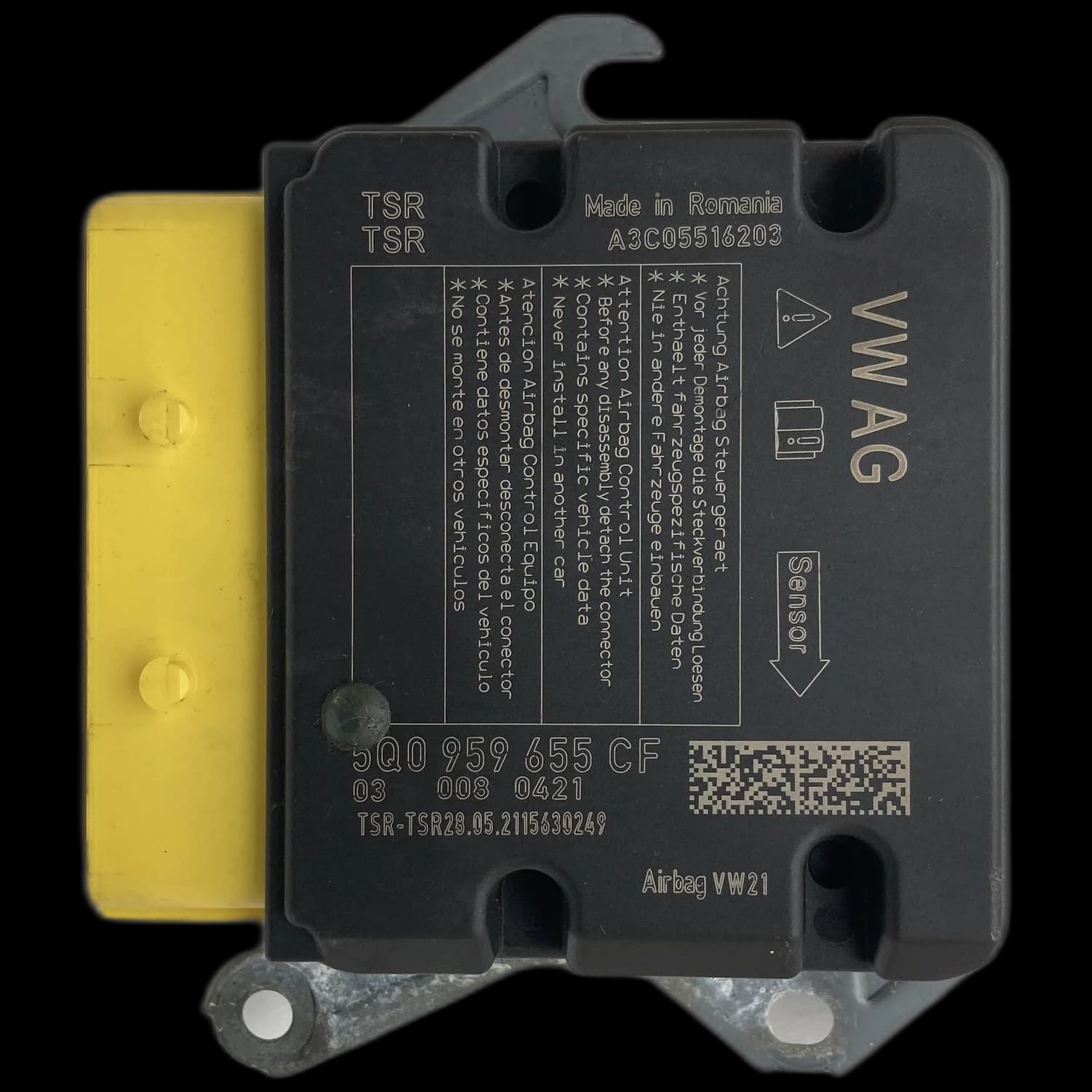 Sterownik poduszek powietrznych 5Q0 959 655 CF, Etykieta
