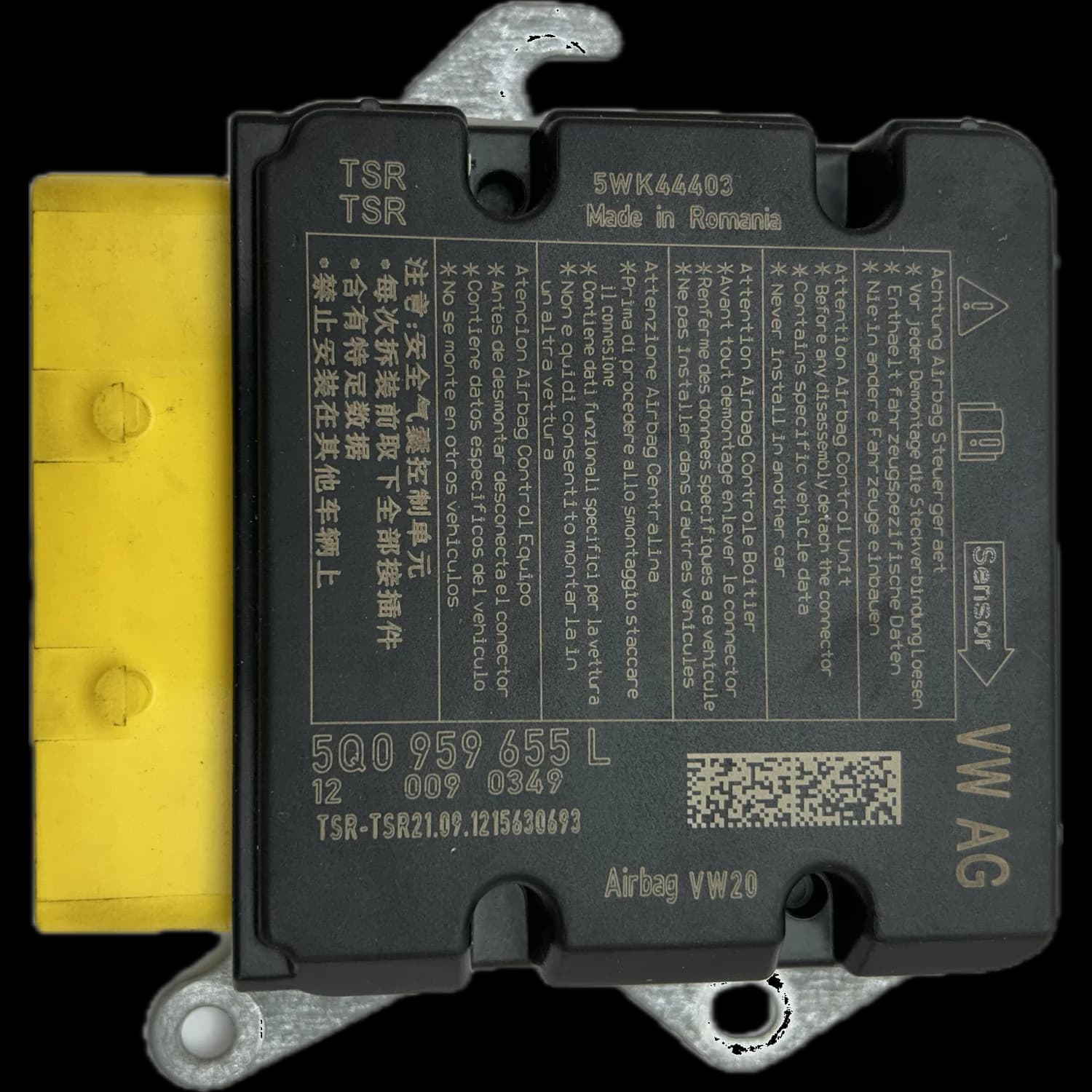 Sterownik poduszek powietrznych 5Q0959655L, Etykieta
