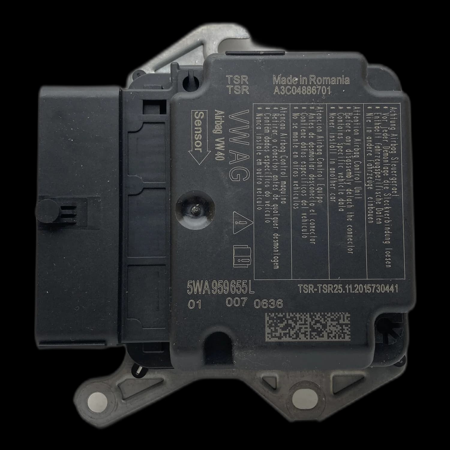 Sterownik poduszek powietrznych 5WA959655L, Etykieta