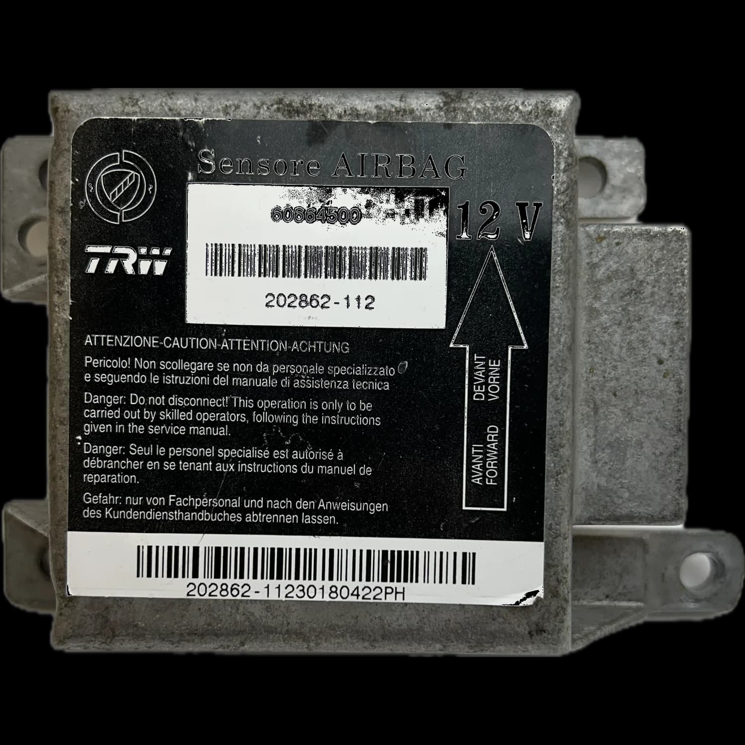 Sterownik poduszek powietrznych 60664500, Etykieta
