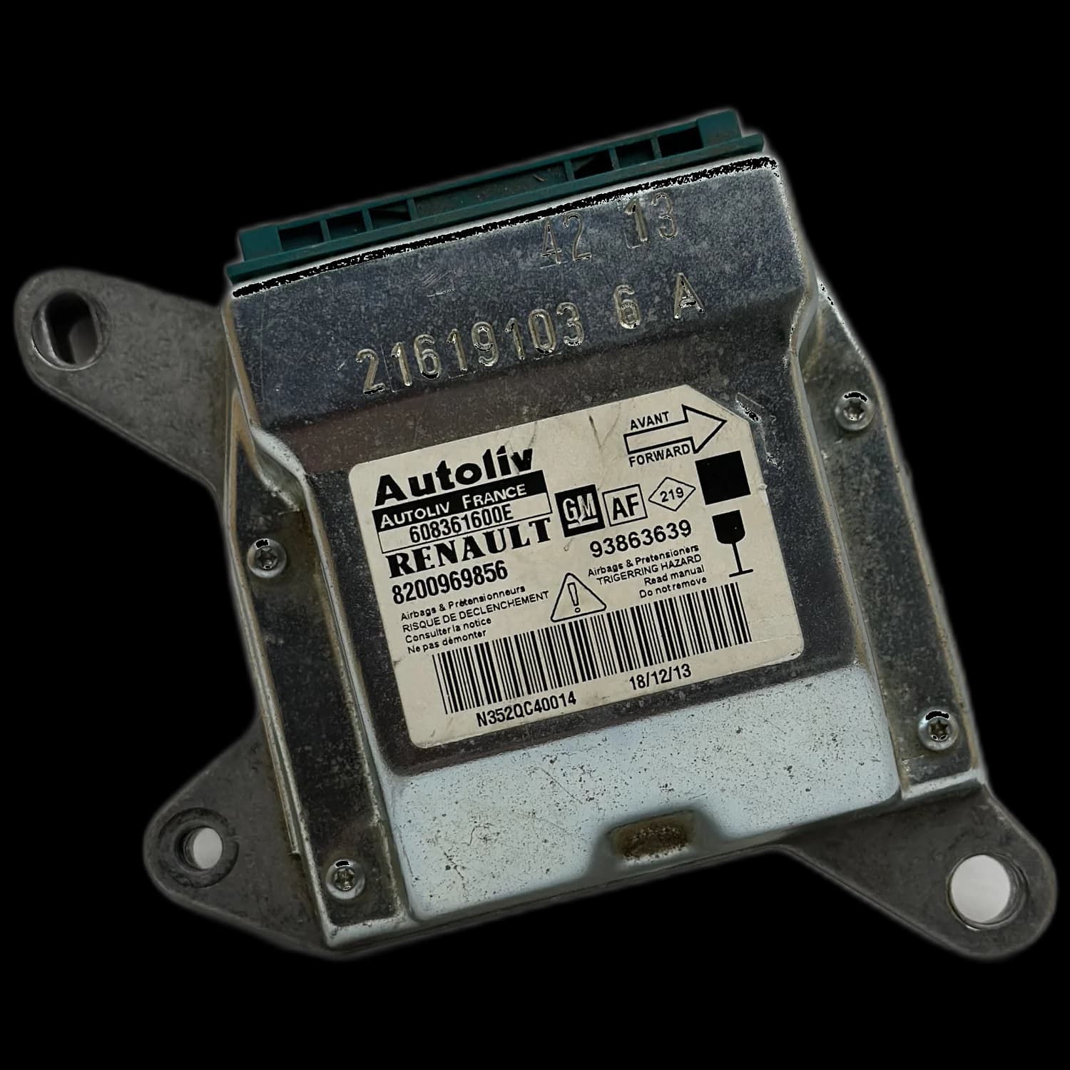 Sterownik poduszek powietrznych 608361600E, Etykieta