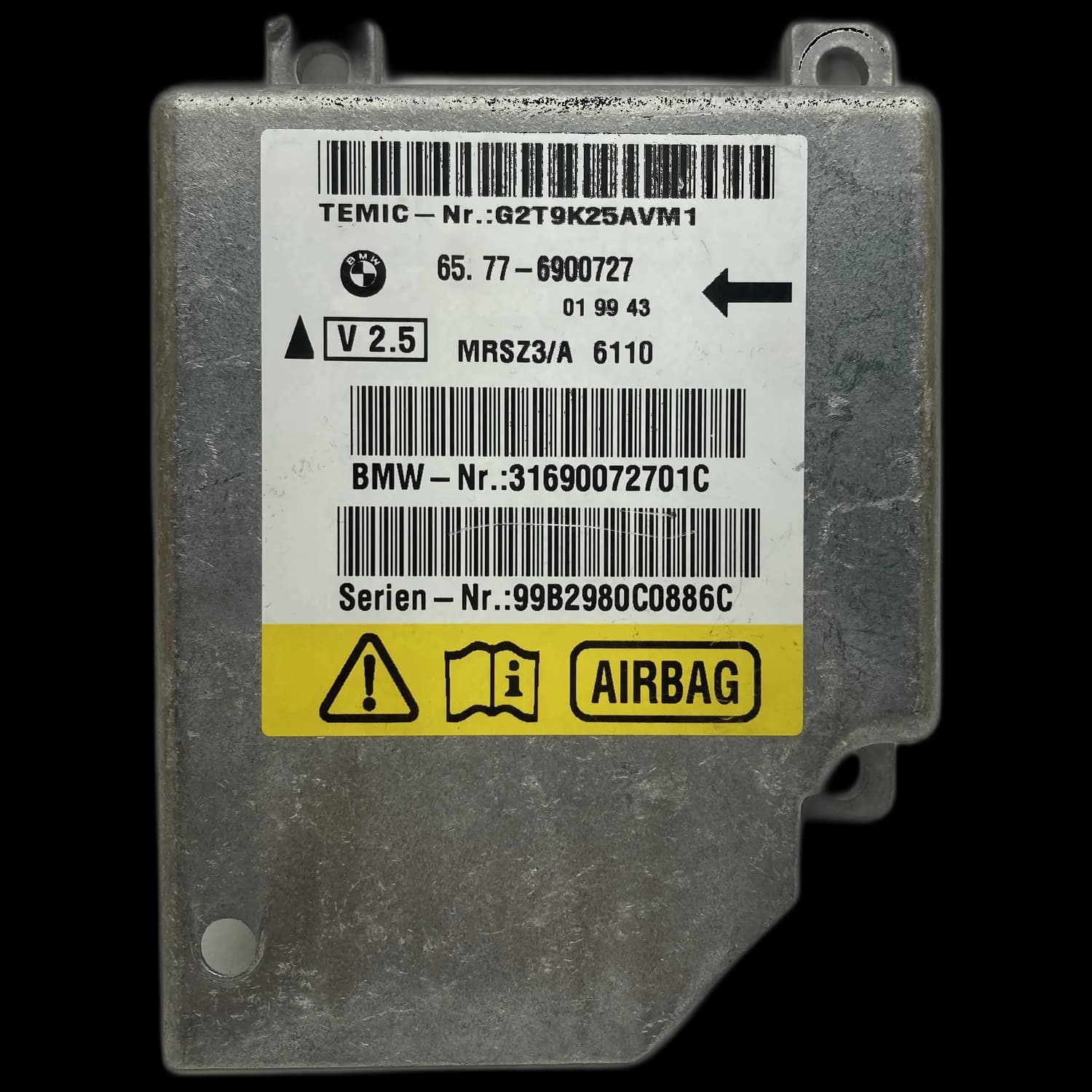 Sterownik poduszek powietrznych 65.77-6900727, Etykieta