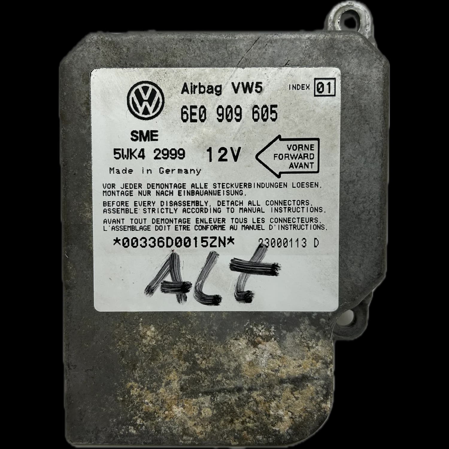 Sterownik poduszek powietrznych 6E0909605, Etykieta