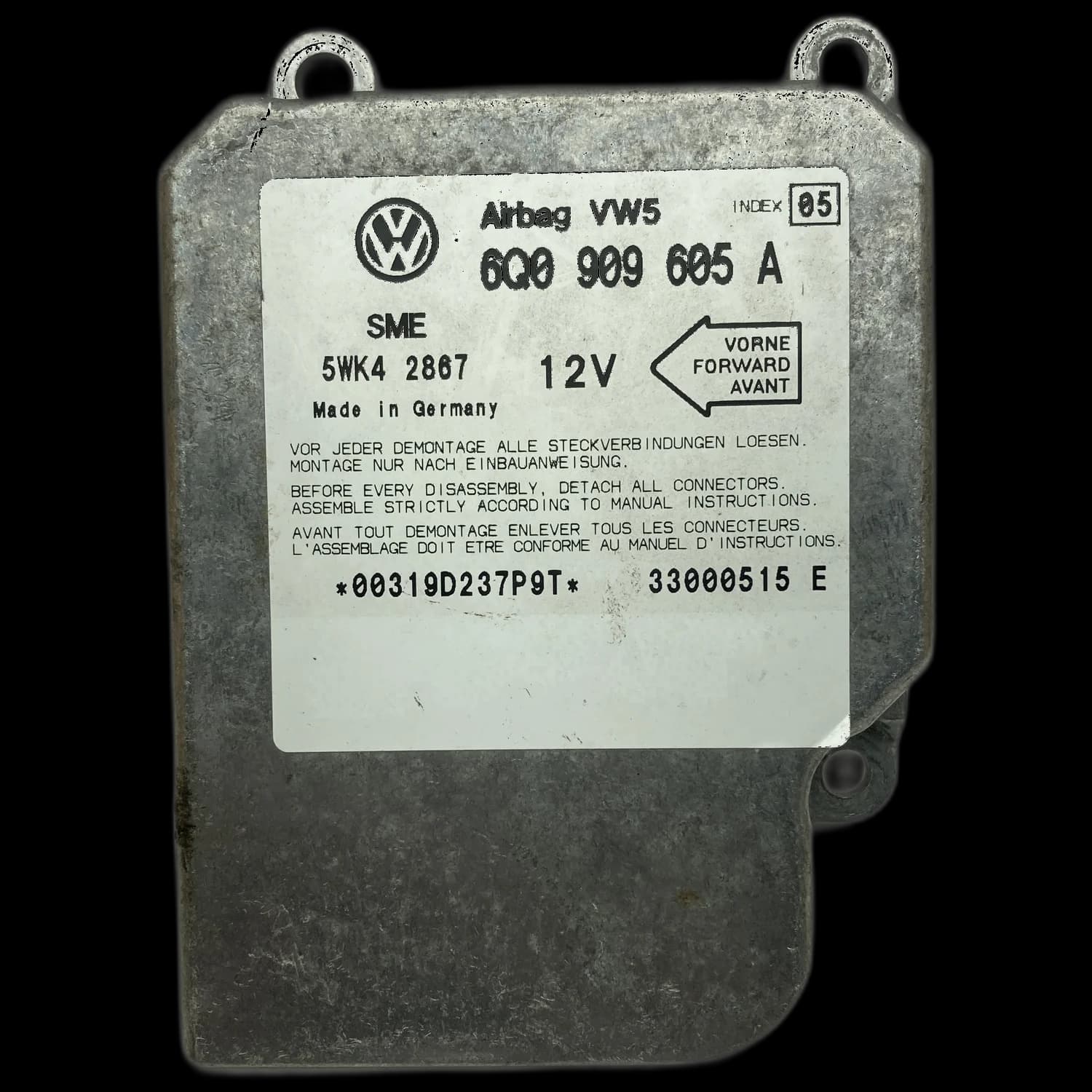 Sterownik poduszek powietrznych 6Q0 909 605 A, Etykieta