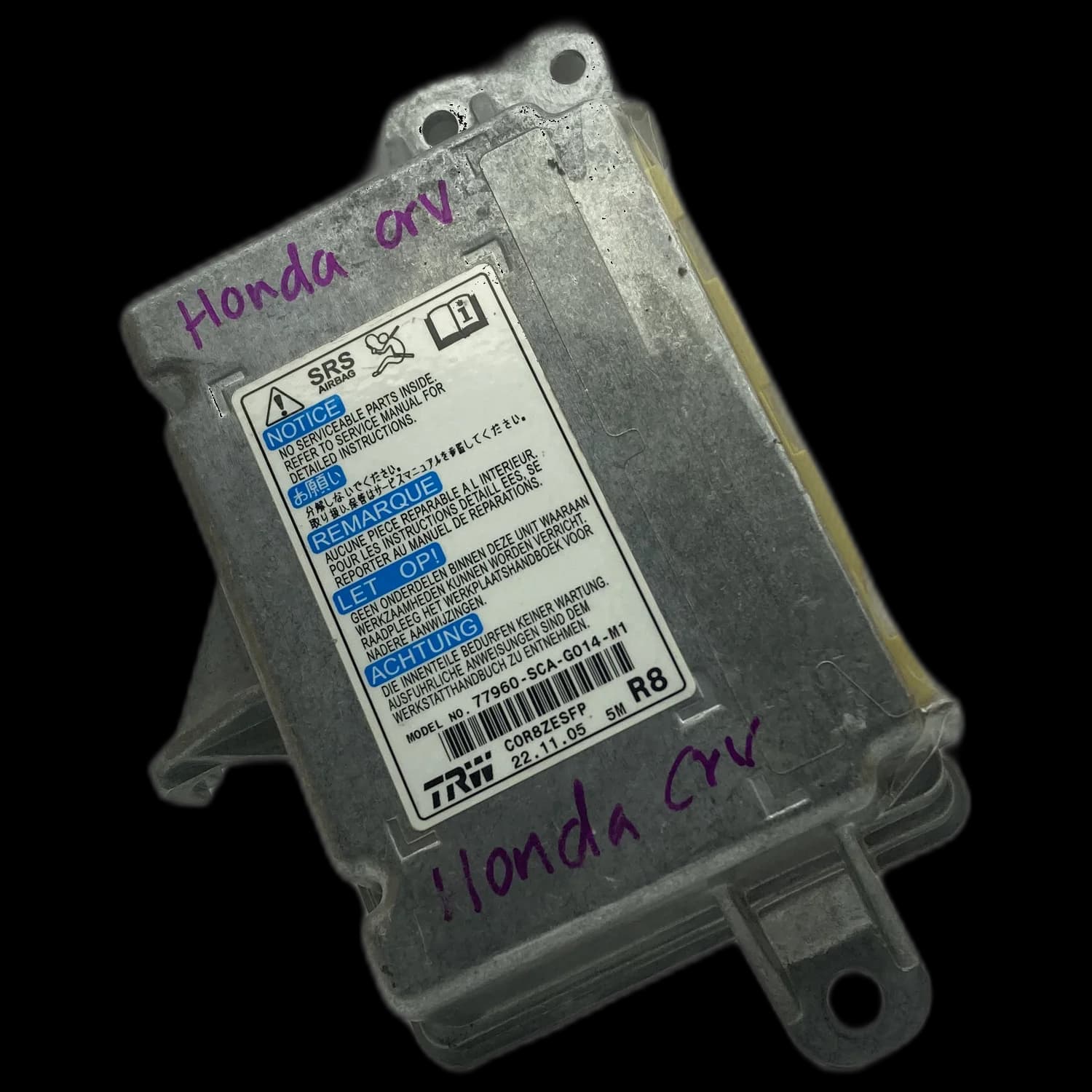 Sterownik poduszek powietrznych 77960-SCA-G014-M1, Etykieta
