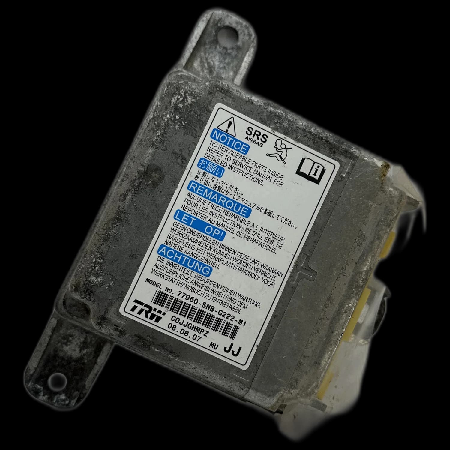 Sterownik poduszek powietrznych 77960-SNB-G222-M1, Etykieta