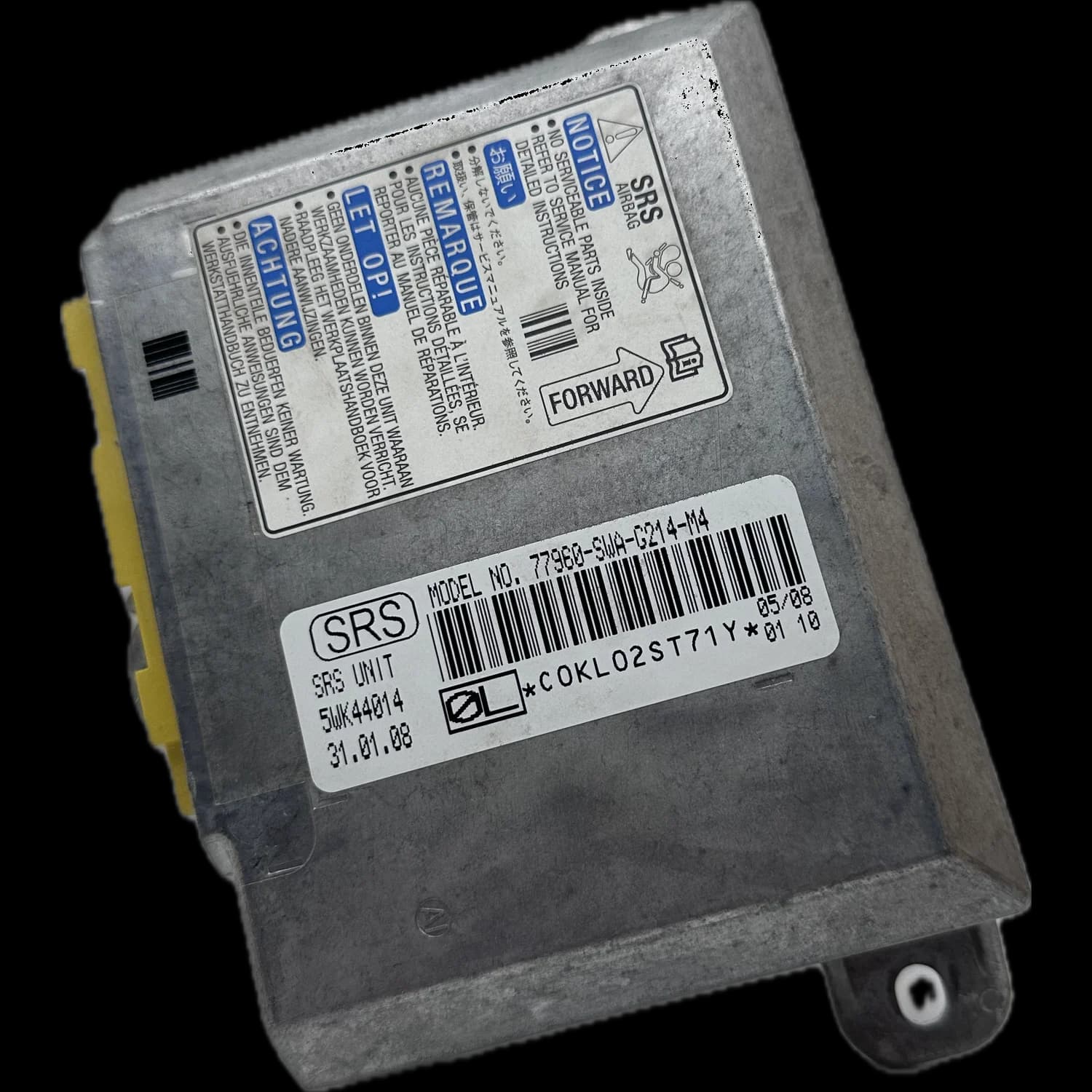 Sterownik poduszek powietrznych 77960-SWA-G214-M4, Etykieta