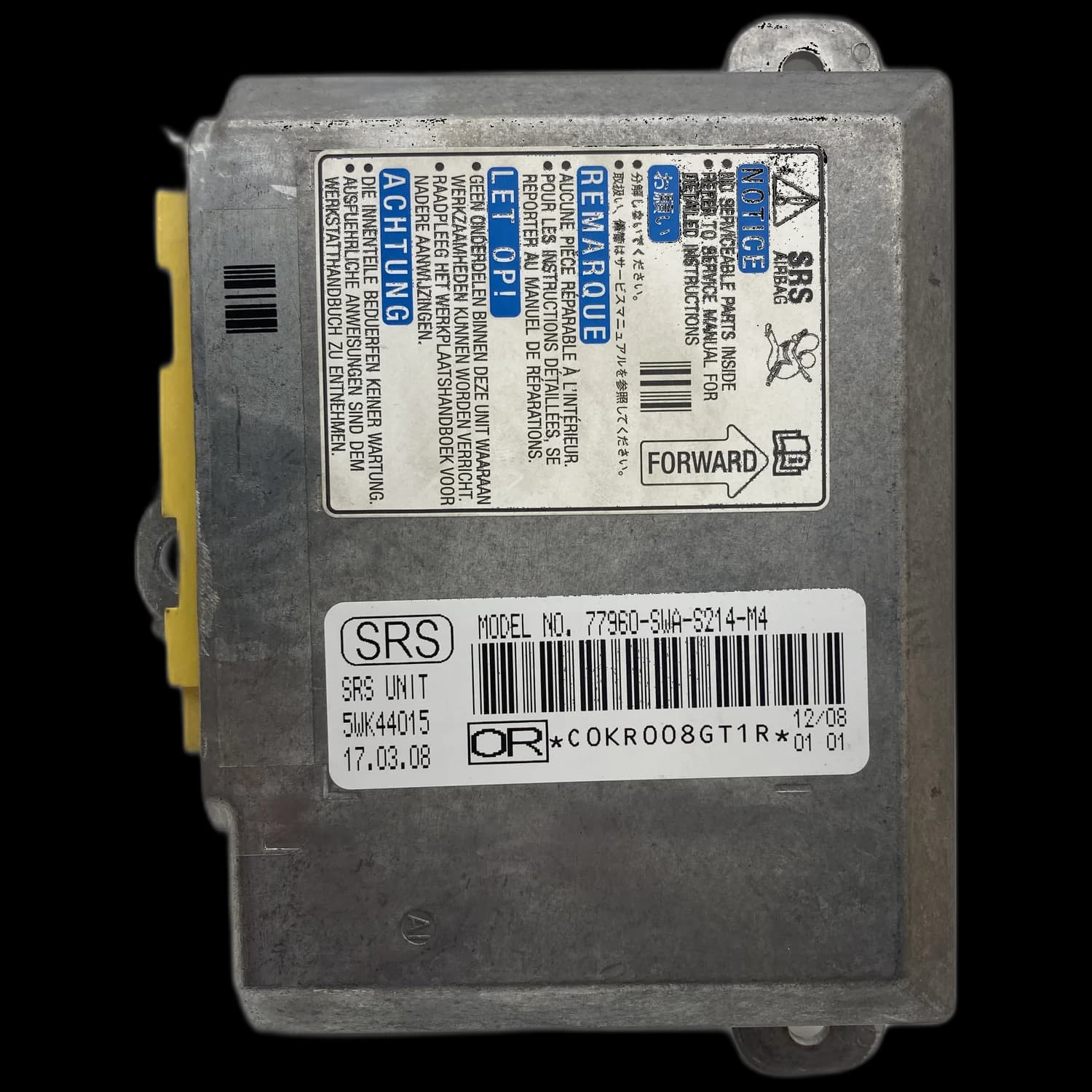 Sterownik poduszek powietrznych 77960-SWA-S214-M4, Etykieta