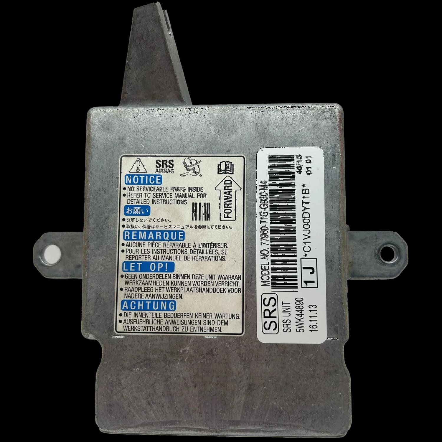 Sterownik poduszek powietrznych 77960-T1G-G930-M4, Etykieta
