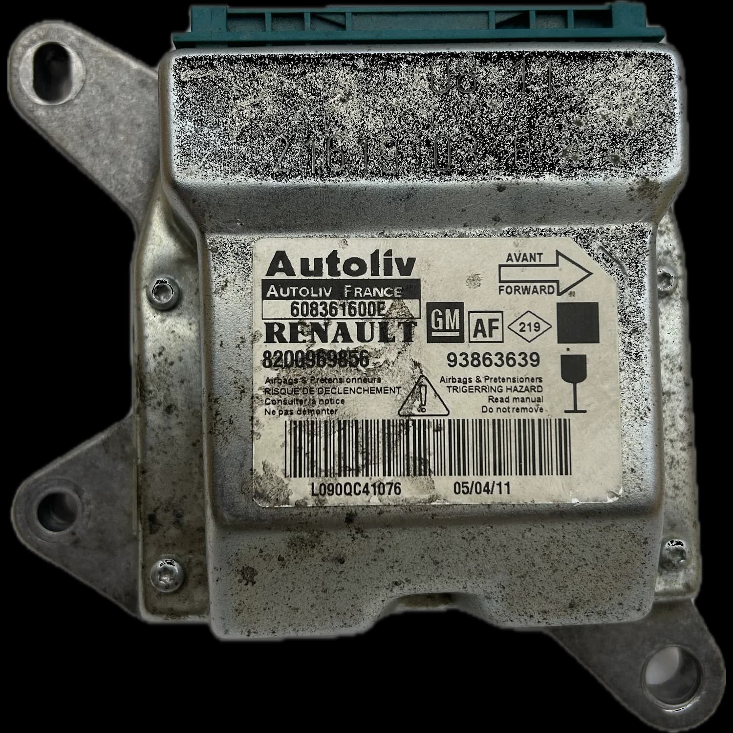 Sterownik poduszek powietrznych 8200969856, Etykieta