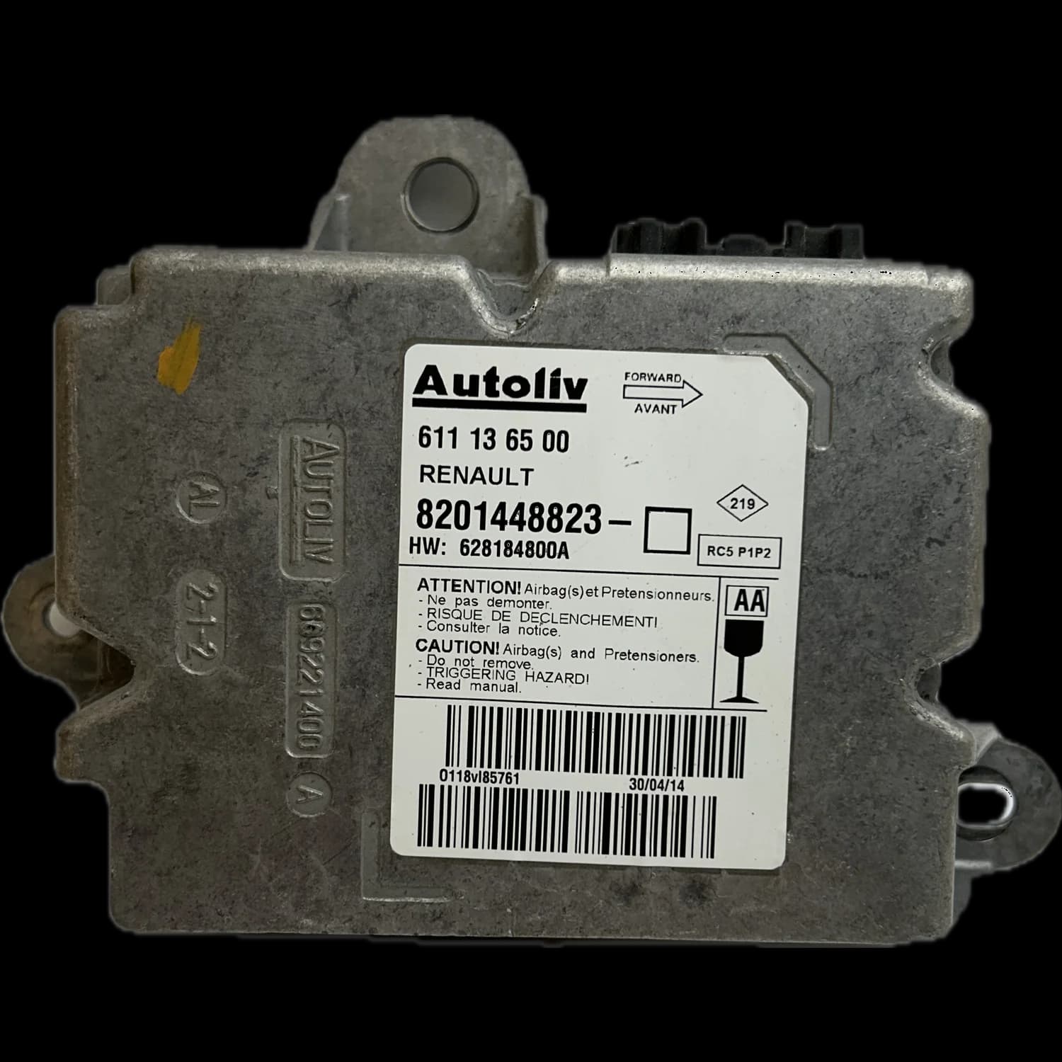 Sterownik poduszek powietrznych 8201448823, Etykieta