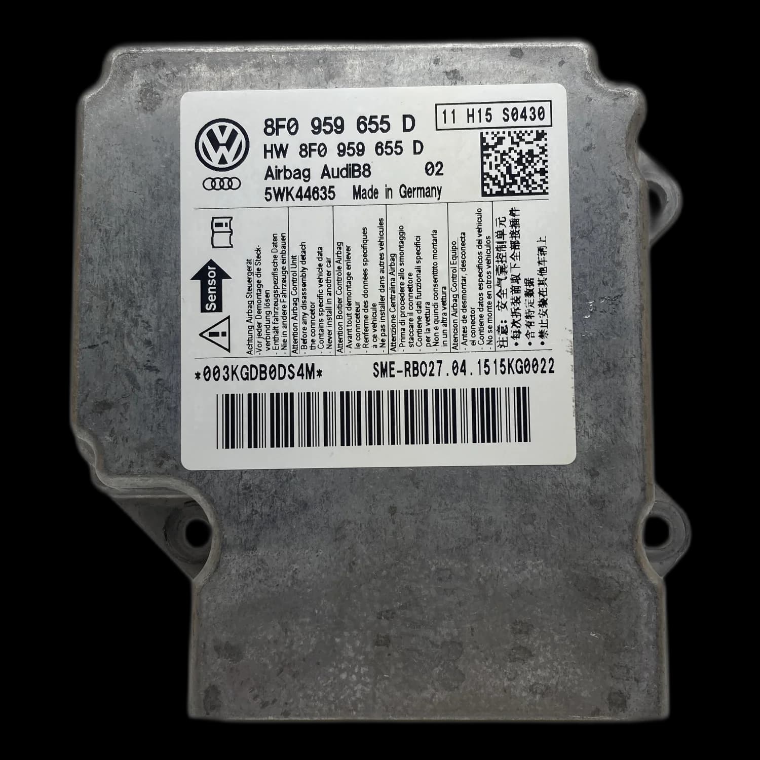 Sterownik poduszek powietrznych 8F0 959 655 D, Etykieta