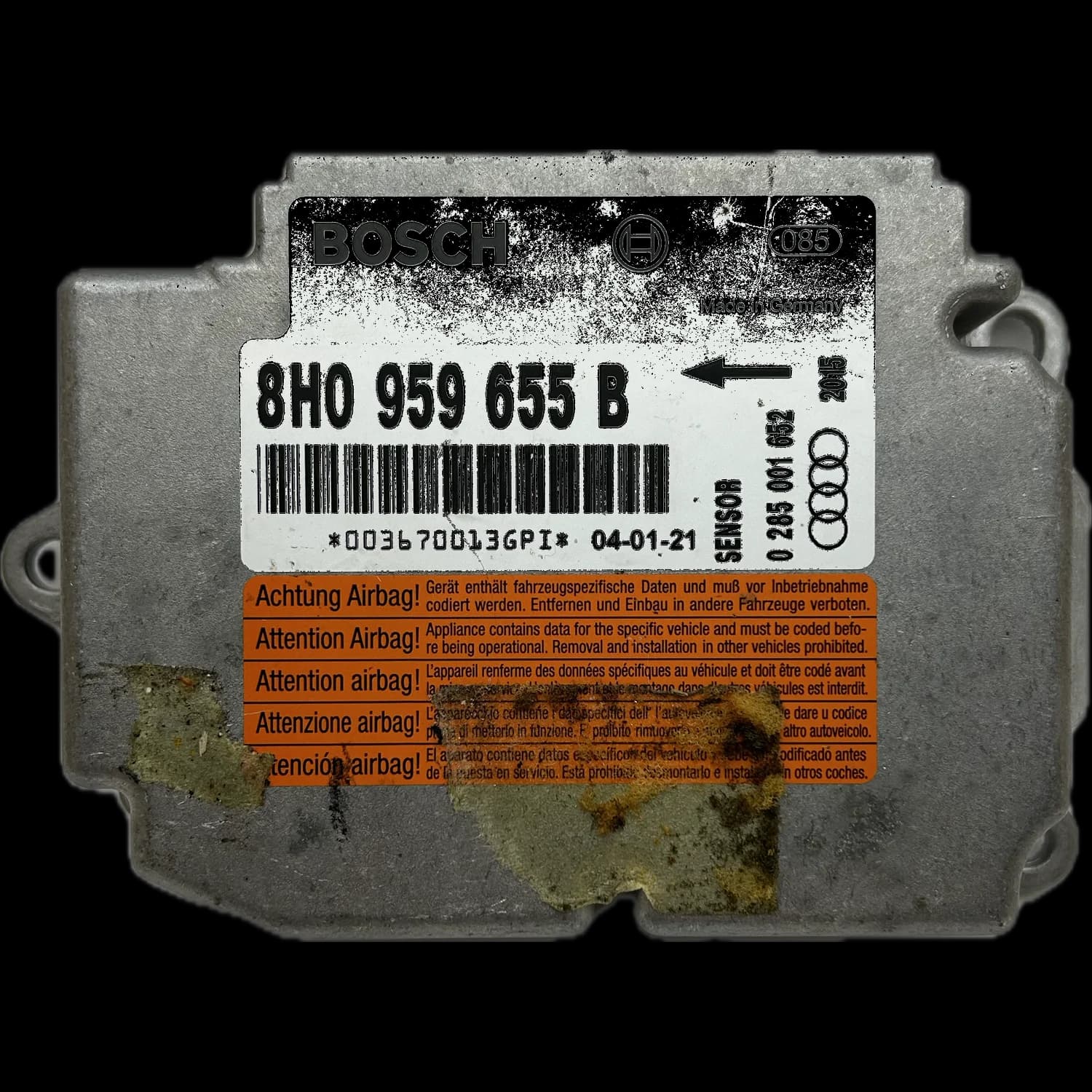 Sterownik poduszek powietrznych 8H0 959 655 B, Etykieta