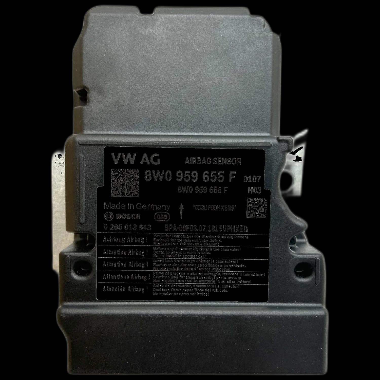 Sterownik poduszek powietrznych 8W0 959 655F, Etykieta