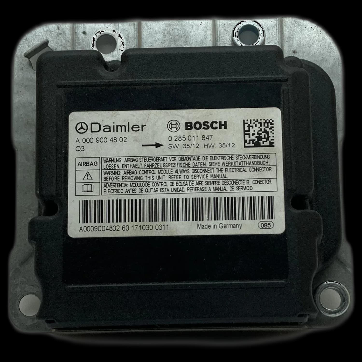 Sterownik poduszek powietrznych A0009004802, Etykieta