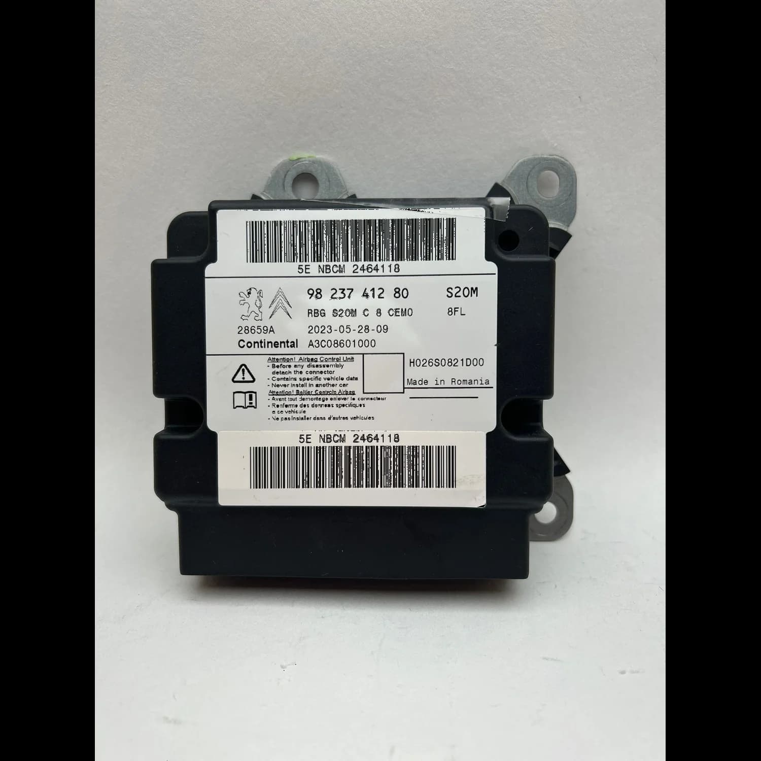 Sterownik poduszek powietrznych 9823741280, Etykieta