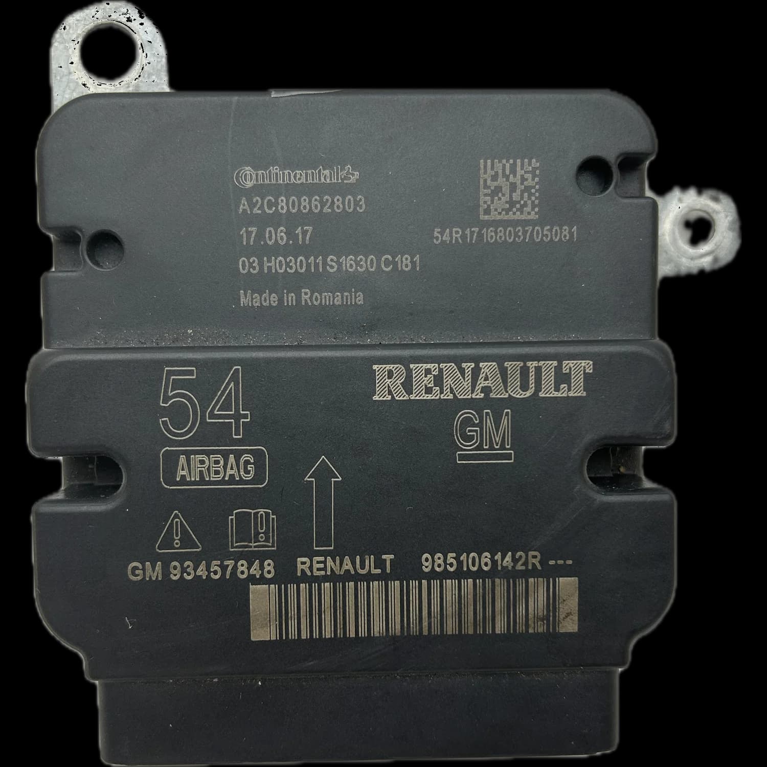 Sterownik poduszek powietrznych 985106142R, Etykieta