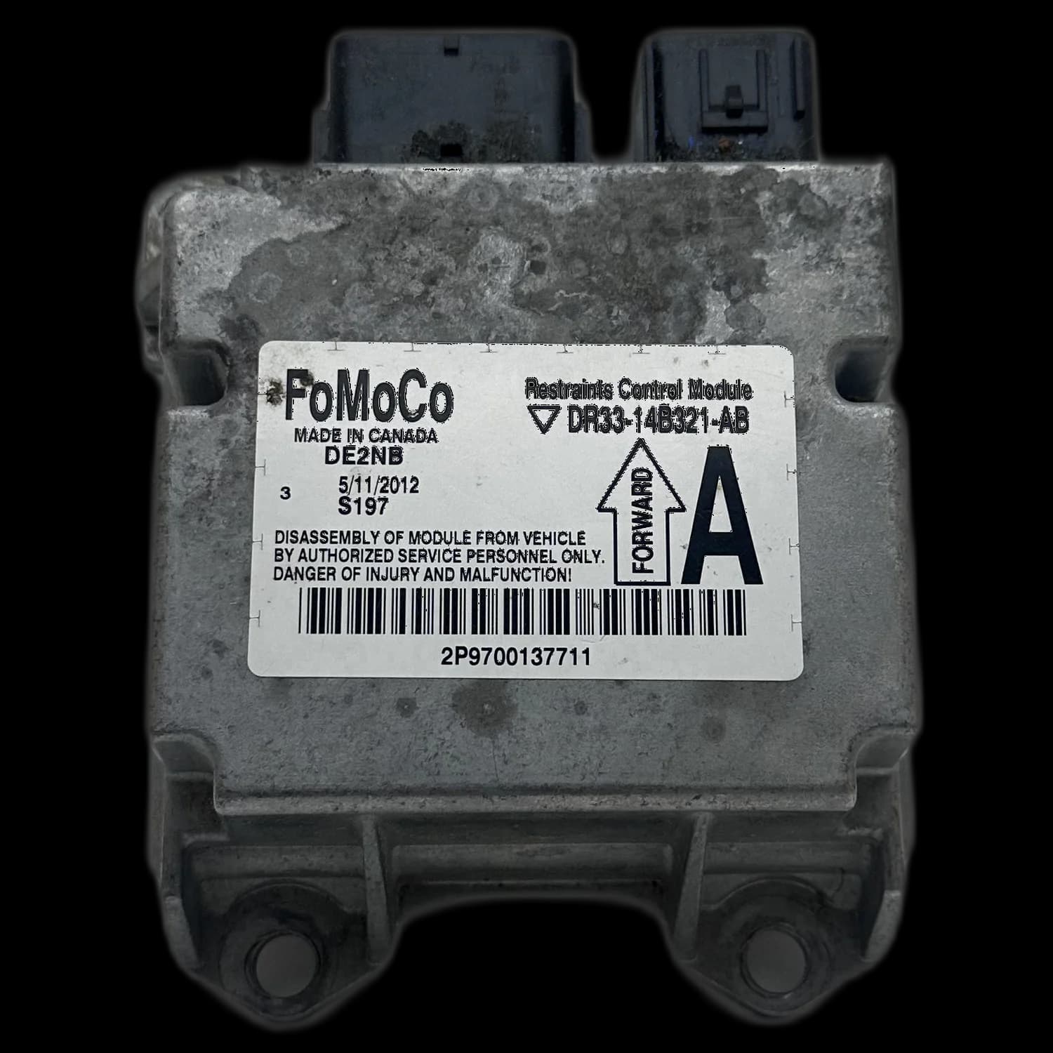 Sterownik poduszek powietrznych DR33-14B321-AB, Etykieta