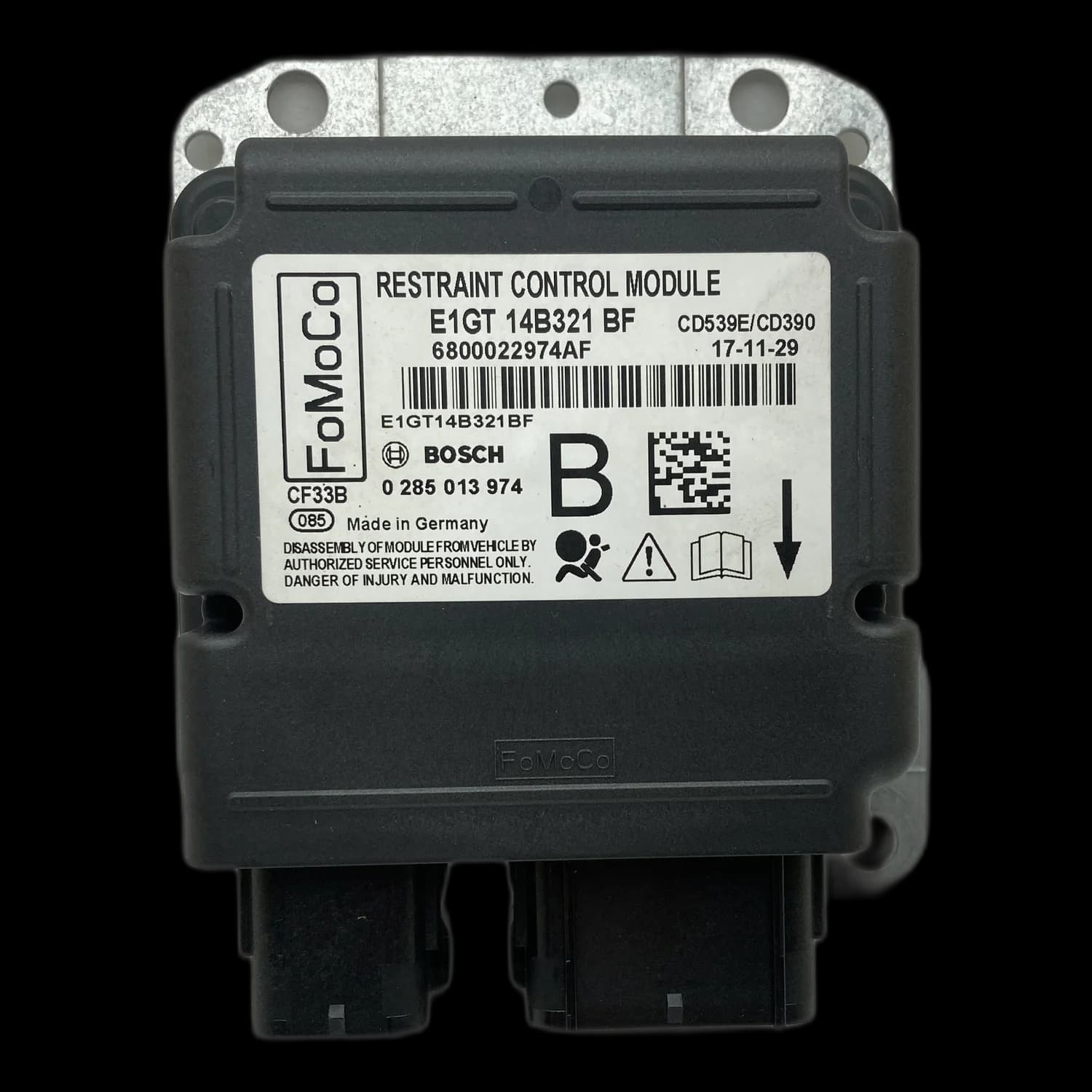 Sterownik poduszek powietrznych E1GT 14B321 BF, Etykieta