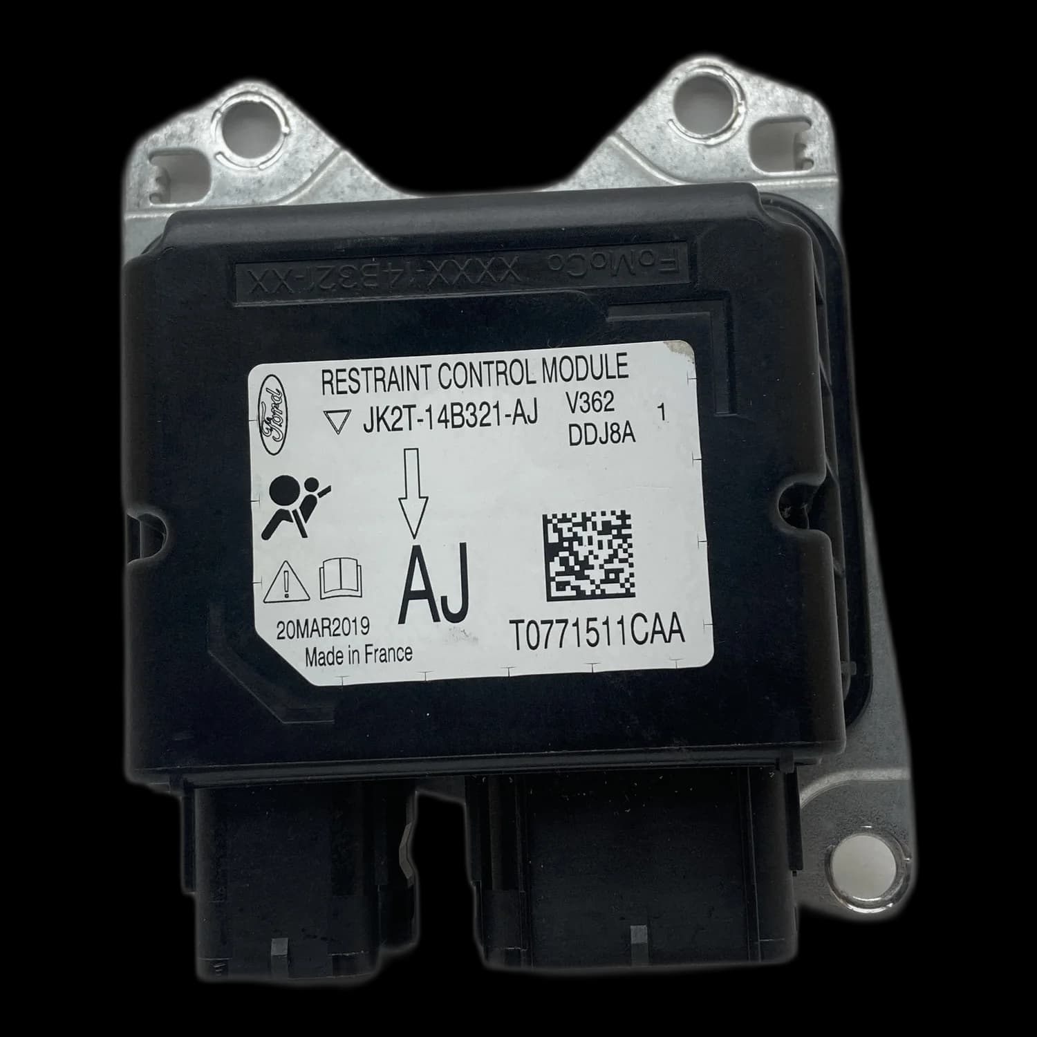 Sterownik poduszek powietrznych JK2T-14B321-AJ, Etykieta