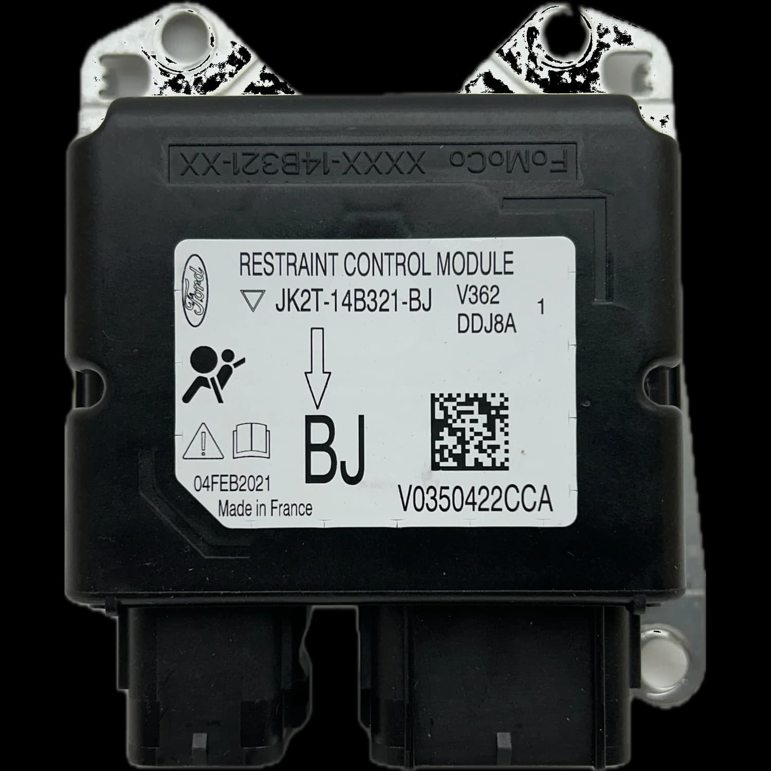 Sterownik poduszek powietrznych JK2T-14B321-BJ, Etykieta