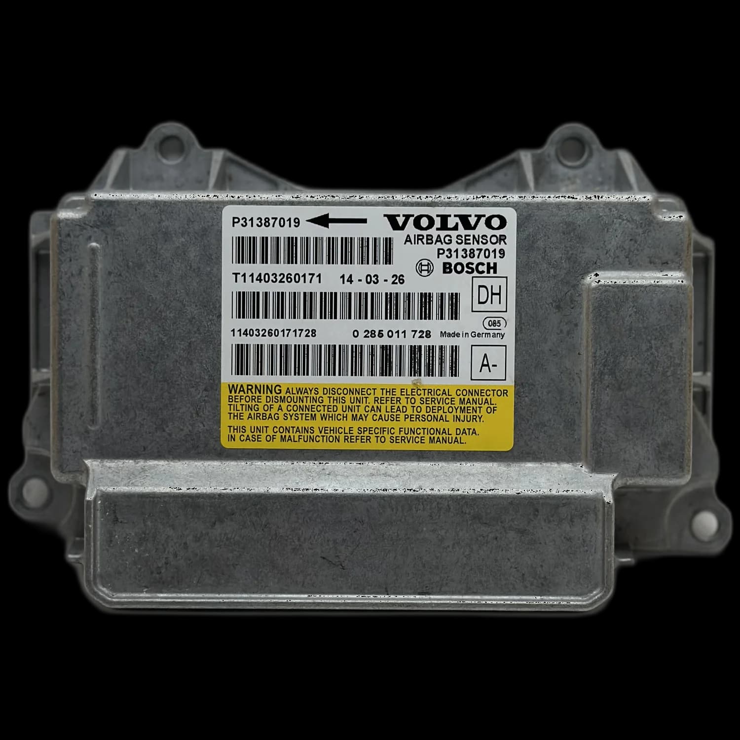 Sterownik poduszek powietrznych P31387019, Etykieta